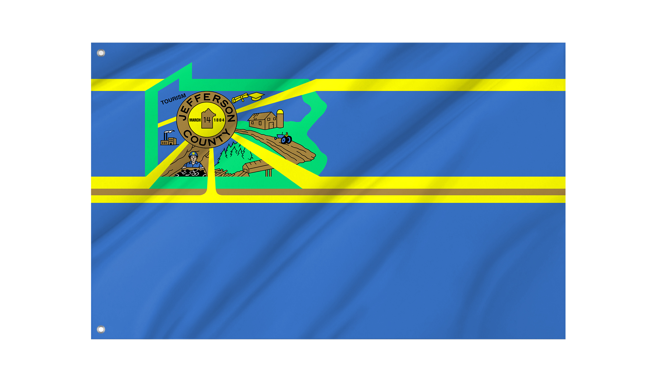 Jefferson County, Pennsylvania Flag for Indoor & Outdoor Use