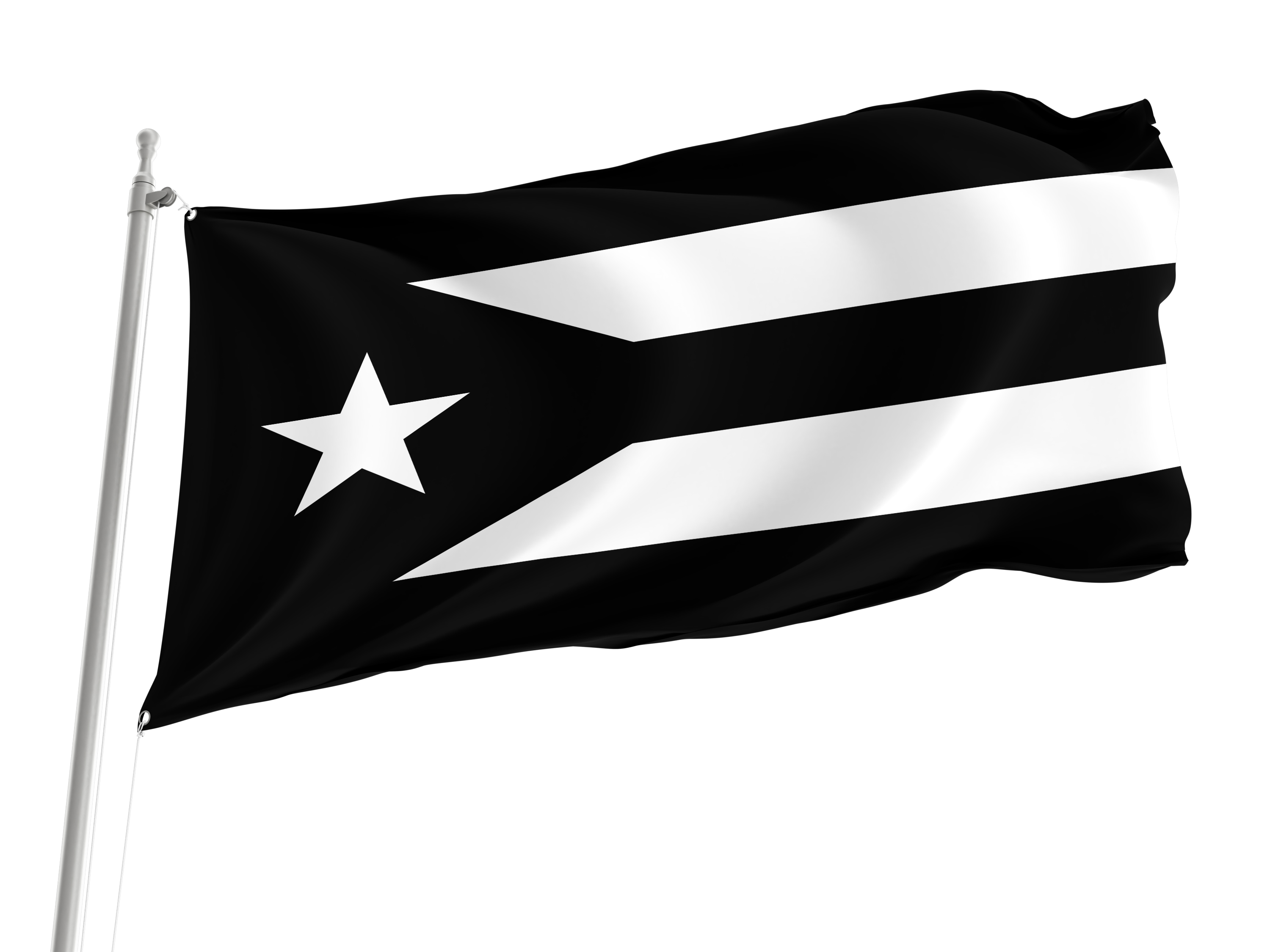 Puerto Rico Black and White Flag for Indoor & Outdoor Use