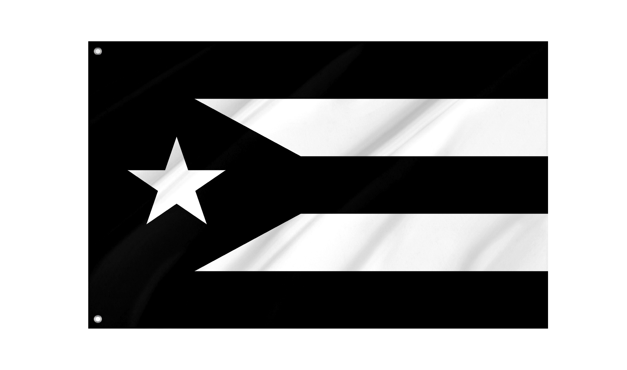 Puerto Rico Black and White Flag for Indoor & Outdoor Use