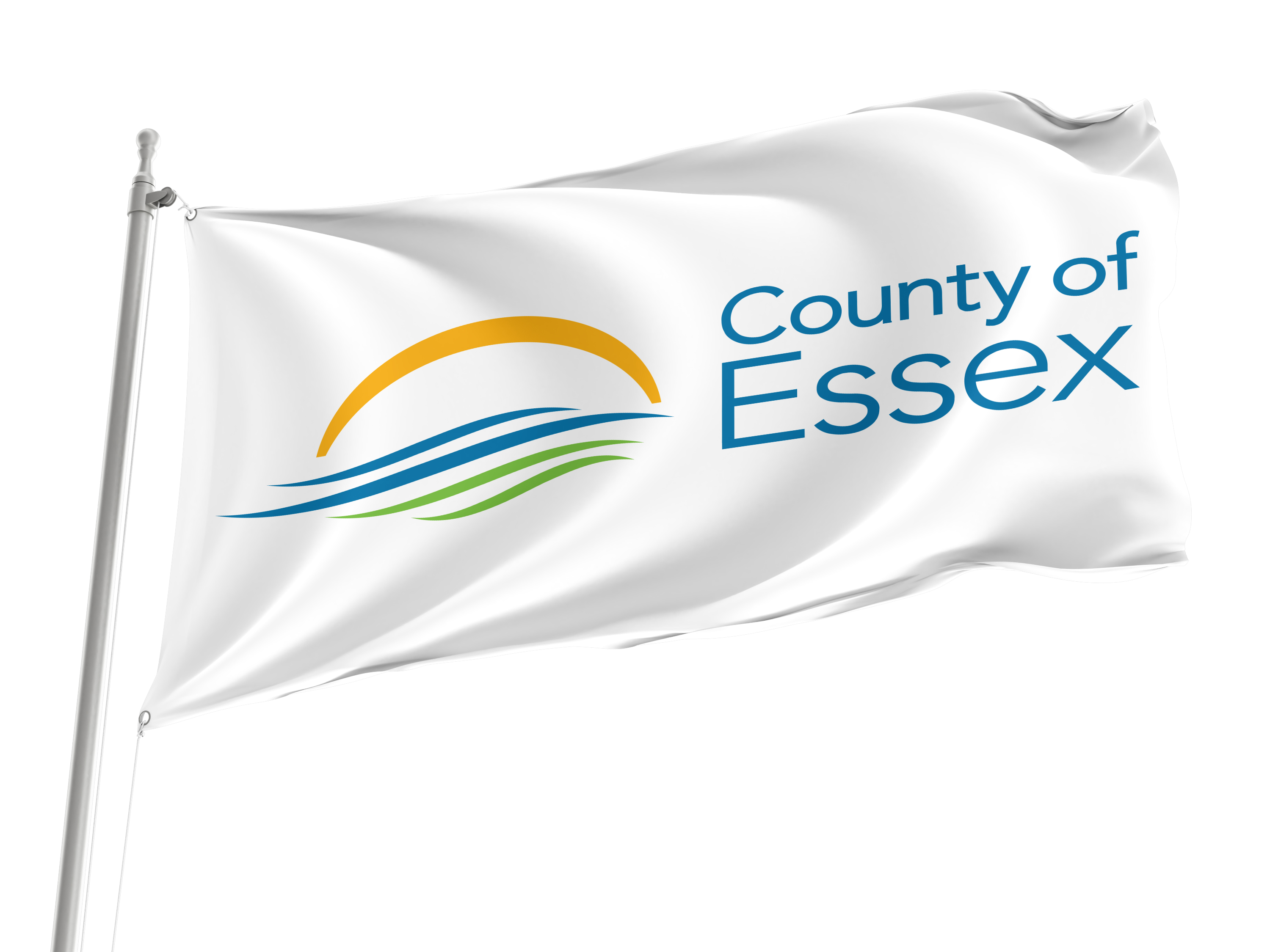 Essex County, Ontario White Flag for Indoor & Outdoor Use