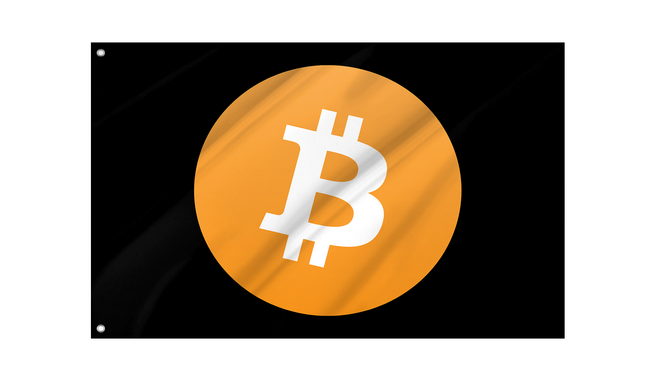 Bitcoin Big Logo Black Flag for Indoor & Outdoor Use