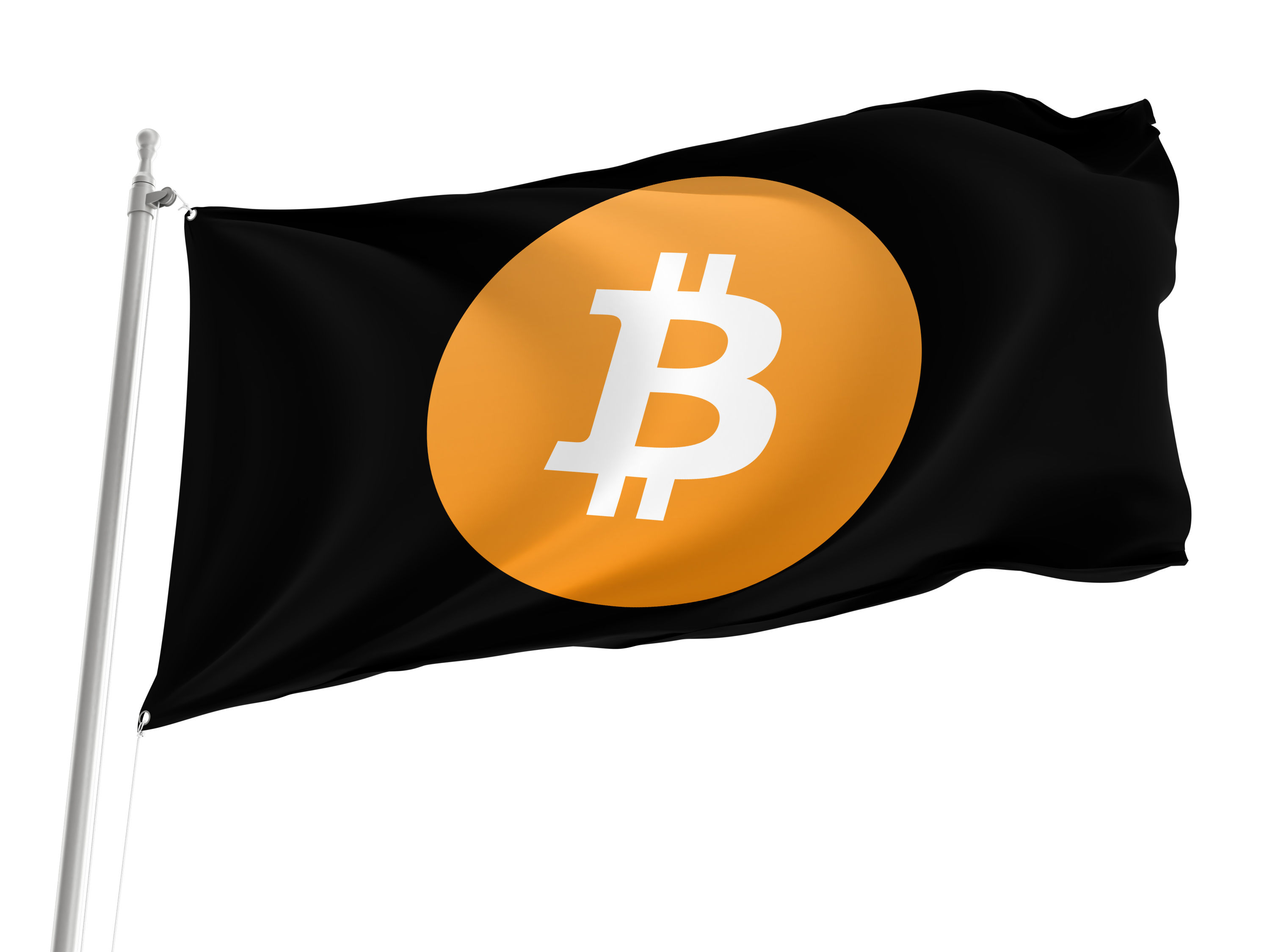 Bitcoin Big Logo Black Flag for Indoor & Outdoor Use