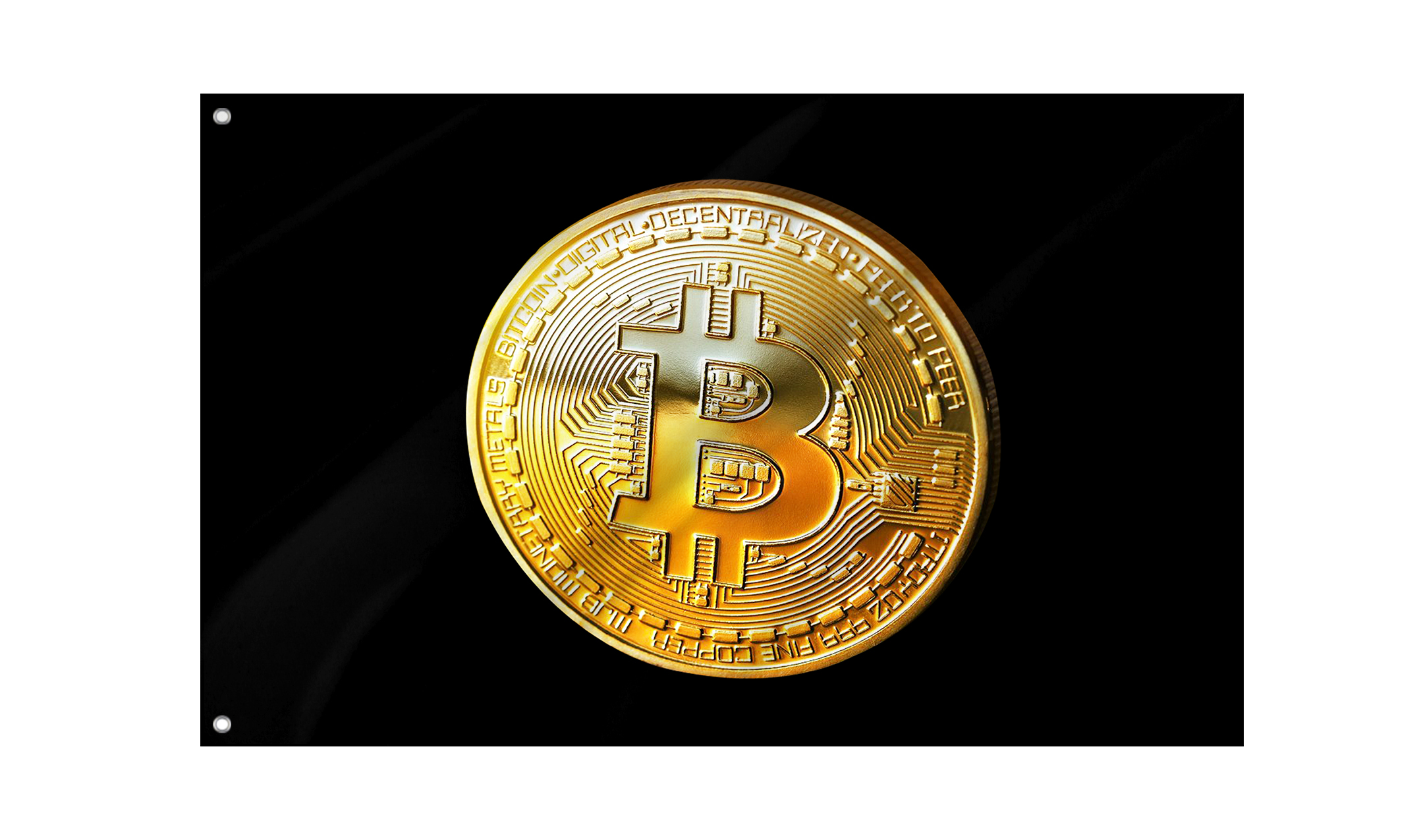 Bitcoin Gold Cryptocurrency Black Flag