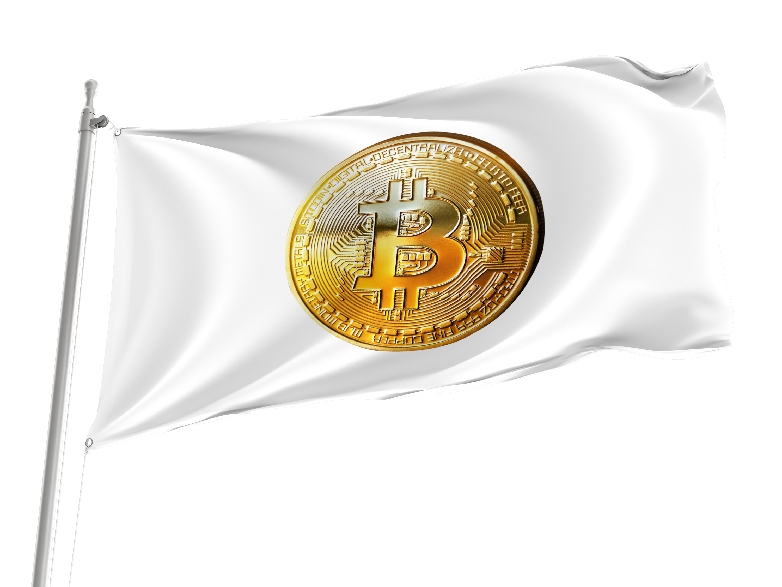 Bitcoin Gold Cryptocurrency White Flag