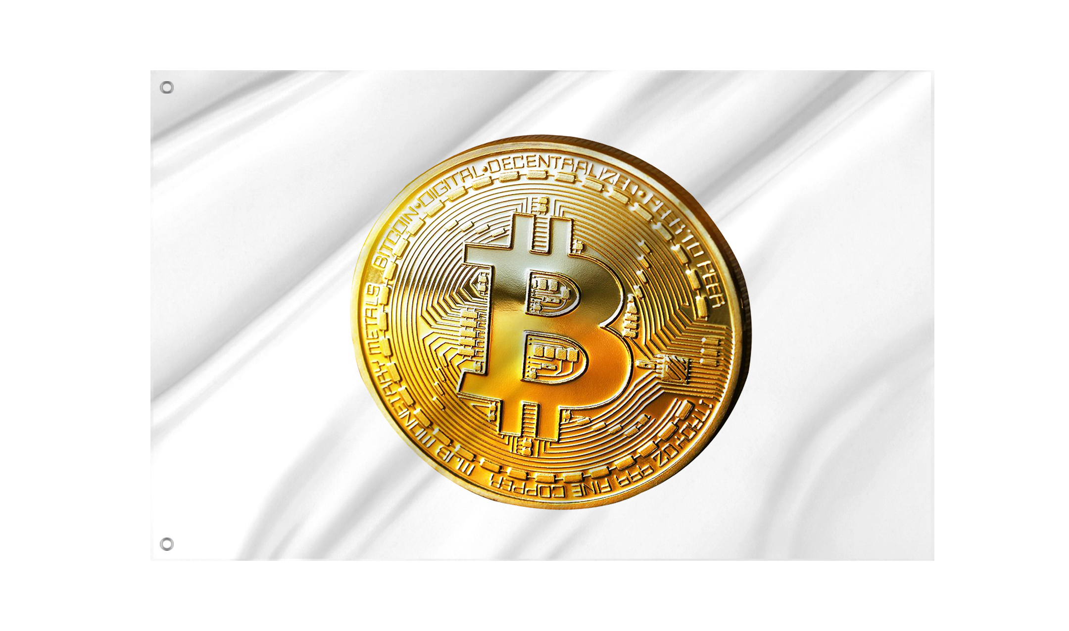 Bitcoin Gold Cryptocurrency White Flag