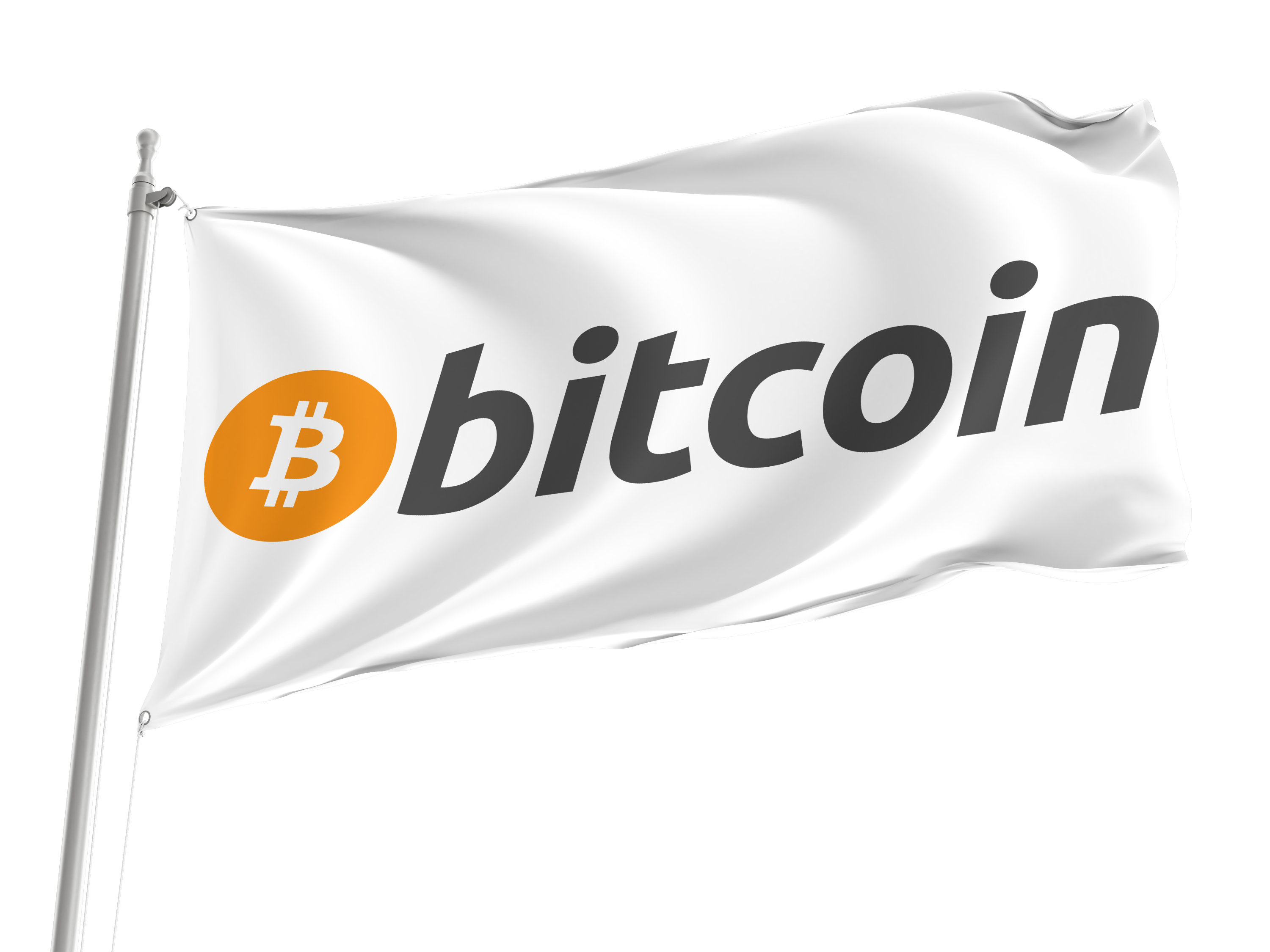 Bitcoin White Flag for Indoor & Outdoor Use