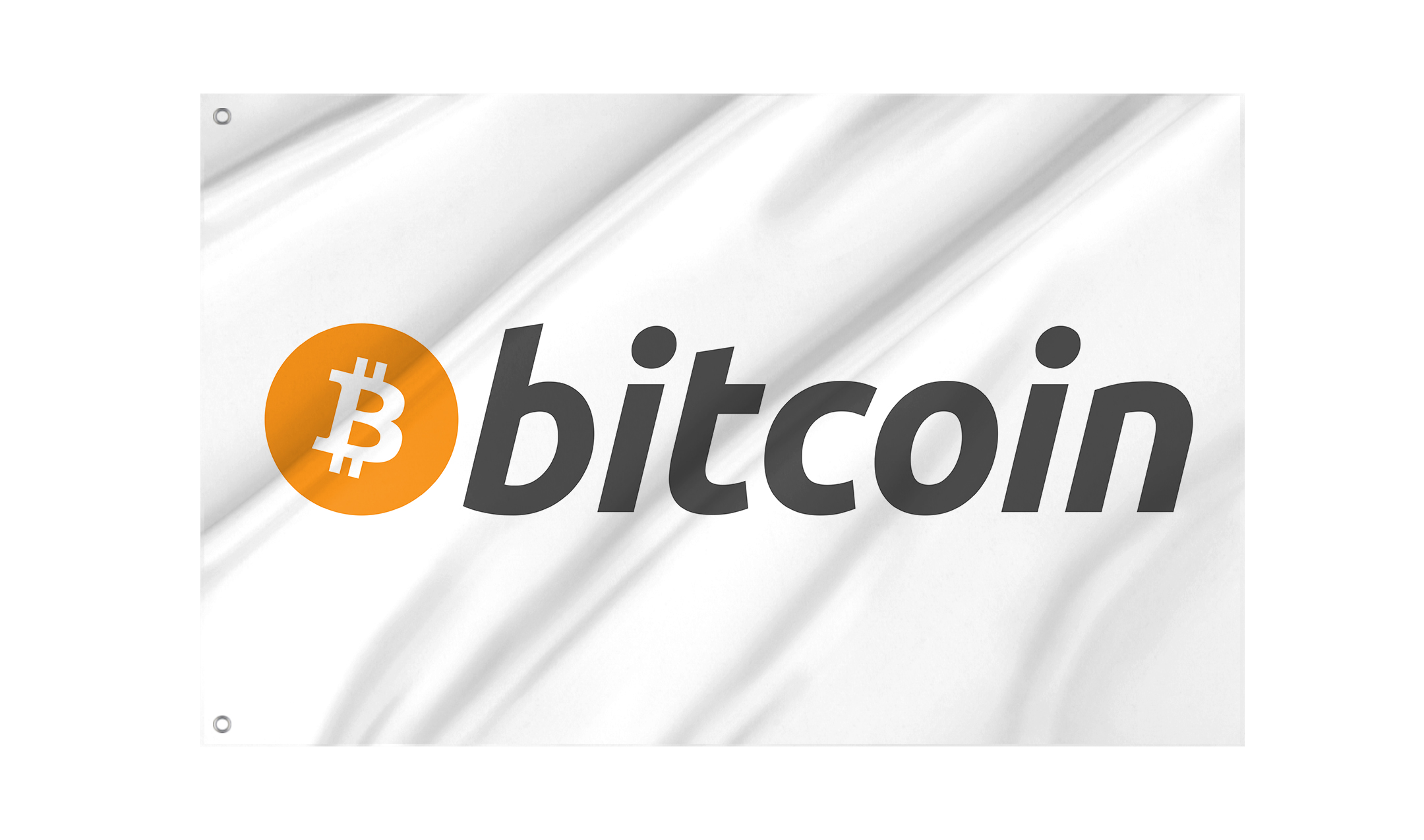 Bitcoin White Flag for Indoor & Outdoor Use