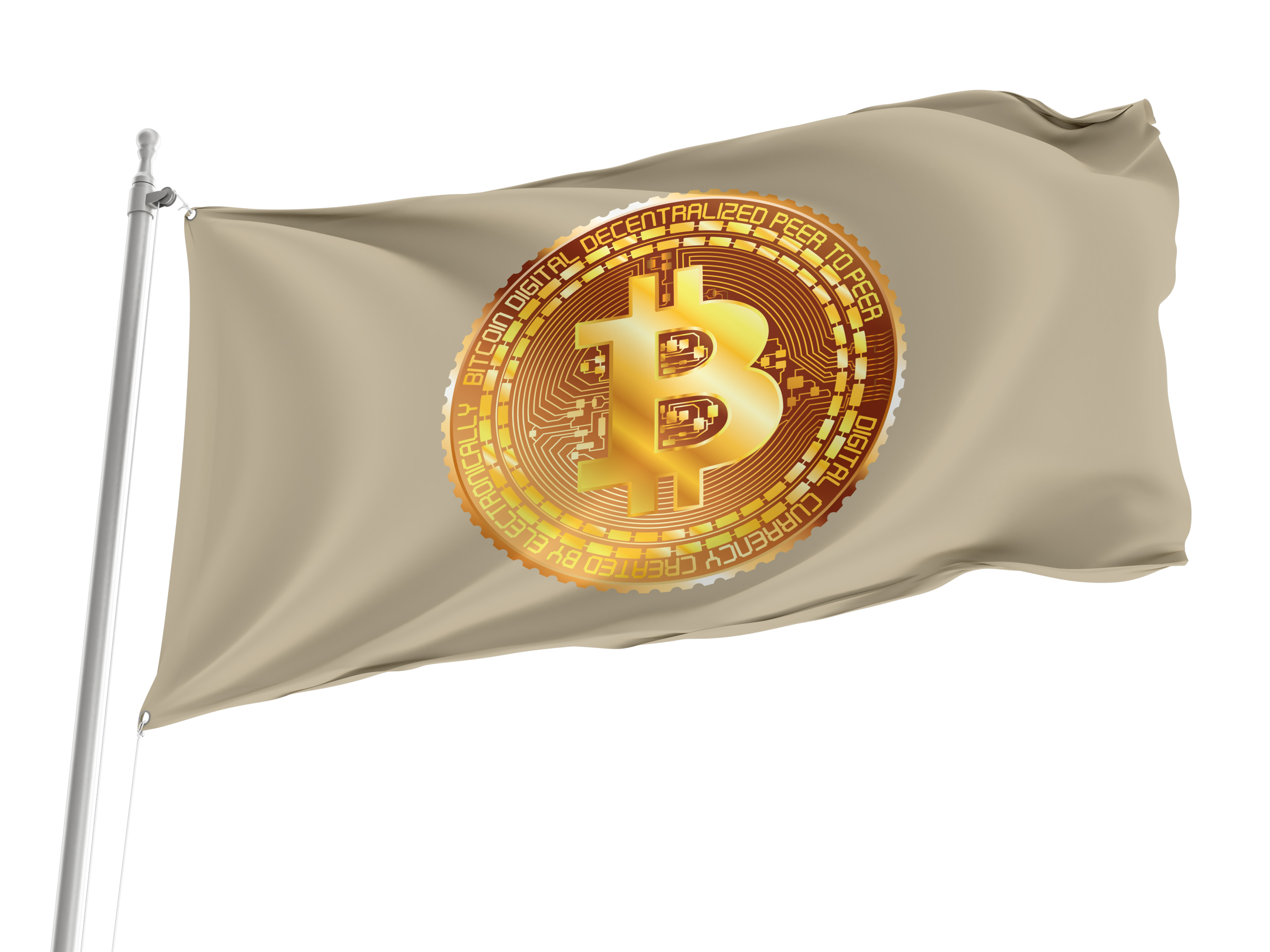 Metallic Golden Bitcoin Flag for Indoor & Outdoor Use