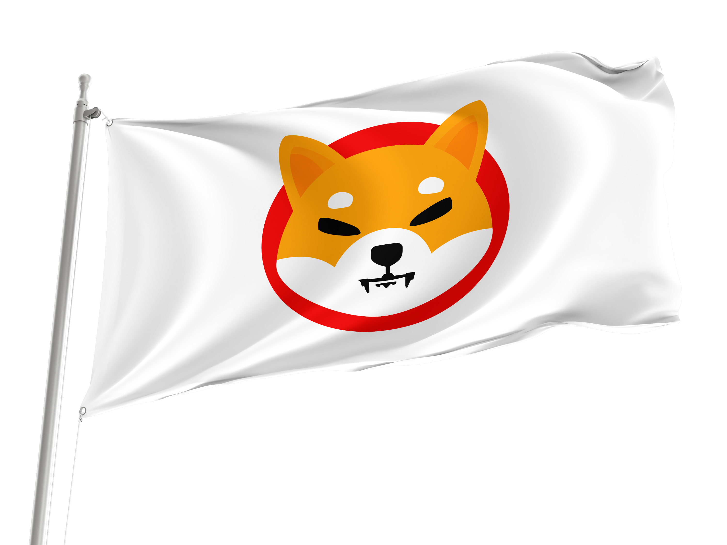 Shiba Inu (SHIB) White Flag for Indoor & Outdoor Use