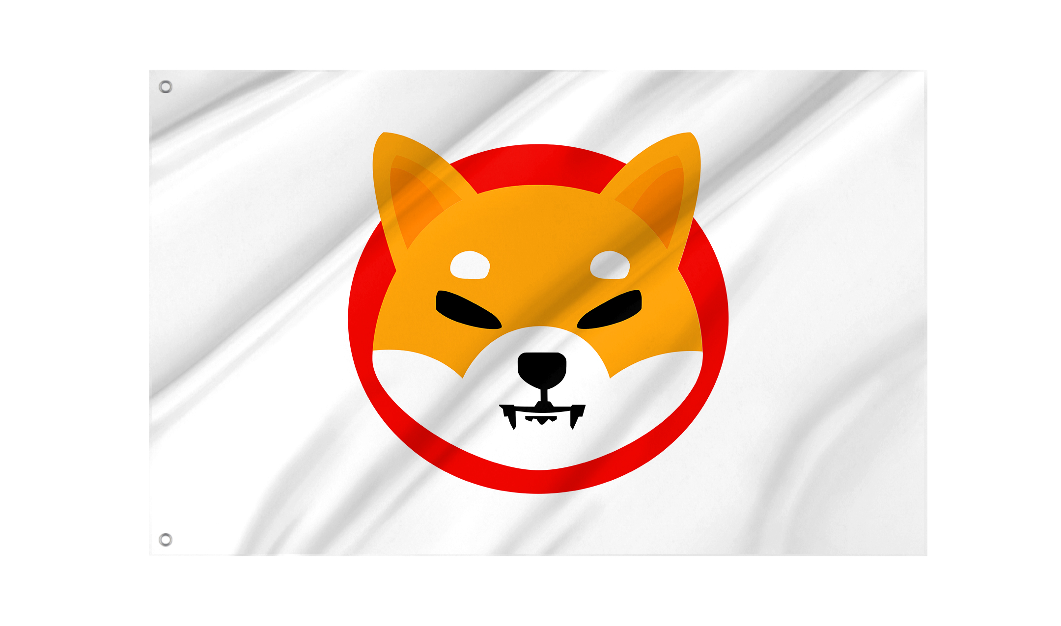 Shiba Inu (SHIB) White Flag for Indoor & Outdoor Use