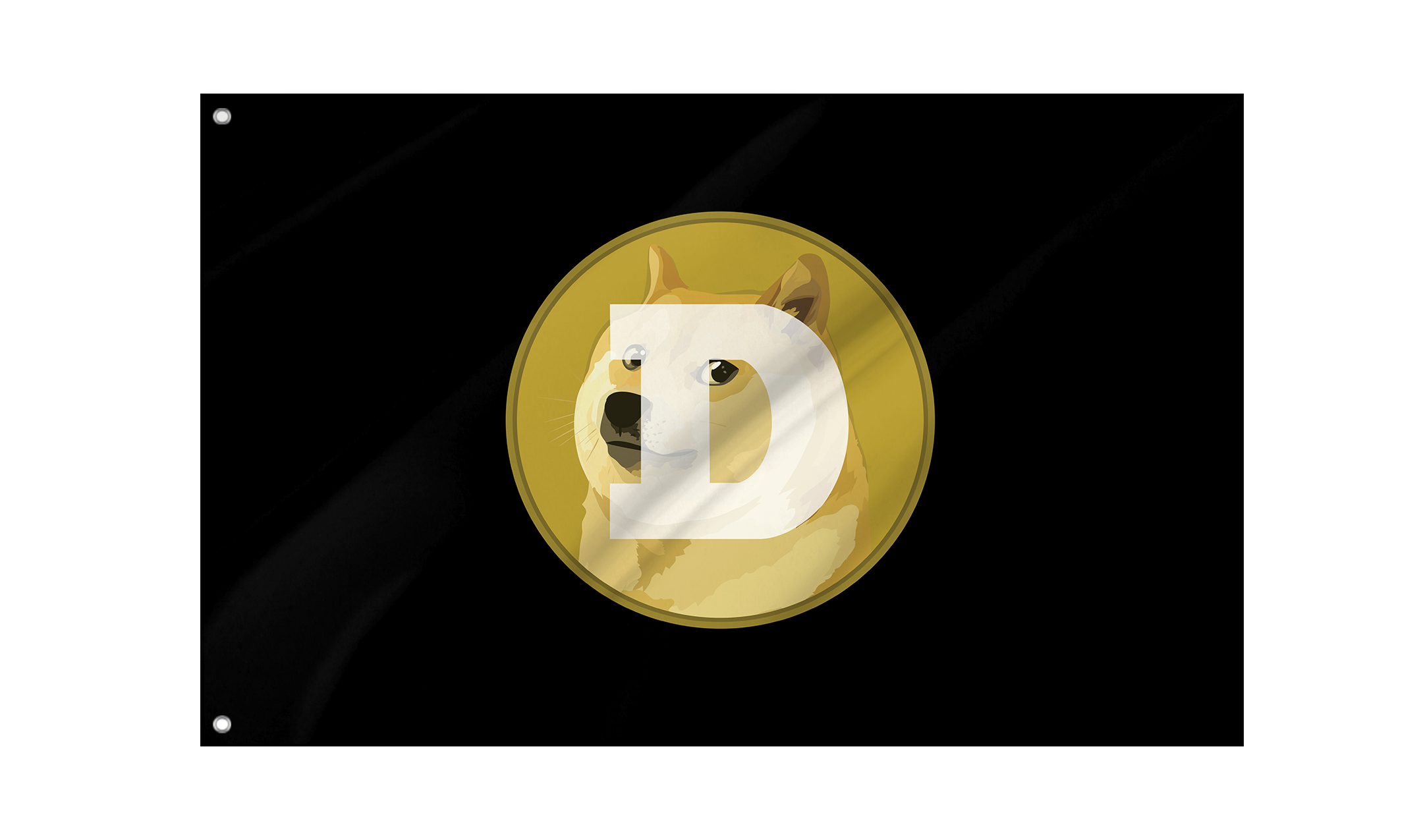 Dogecoin (DOGE) Black Flag for Indoor & Outdoor Use