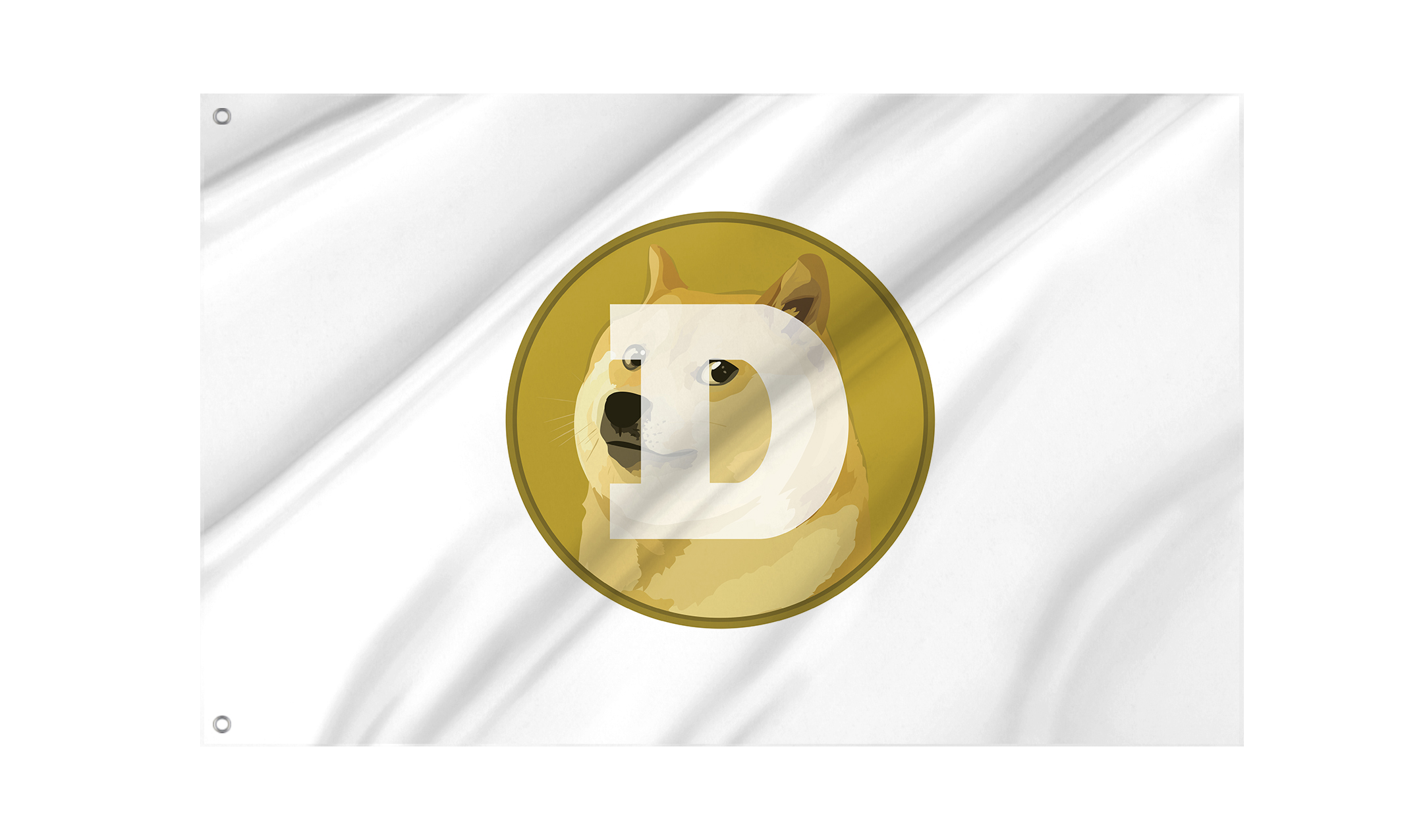 Dogecoin (DOGE) White Flag for Indoor & Outdoor Use