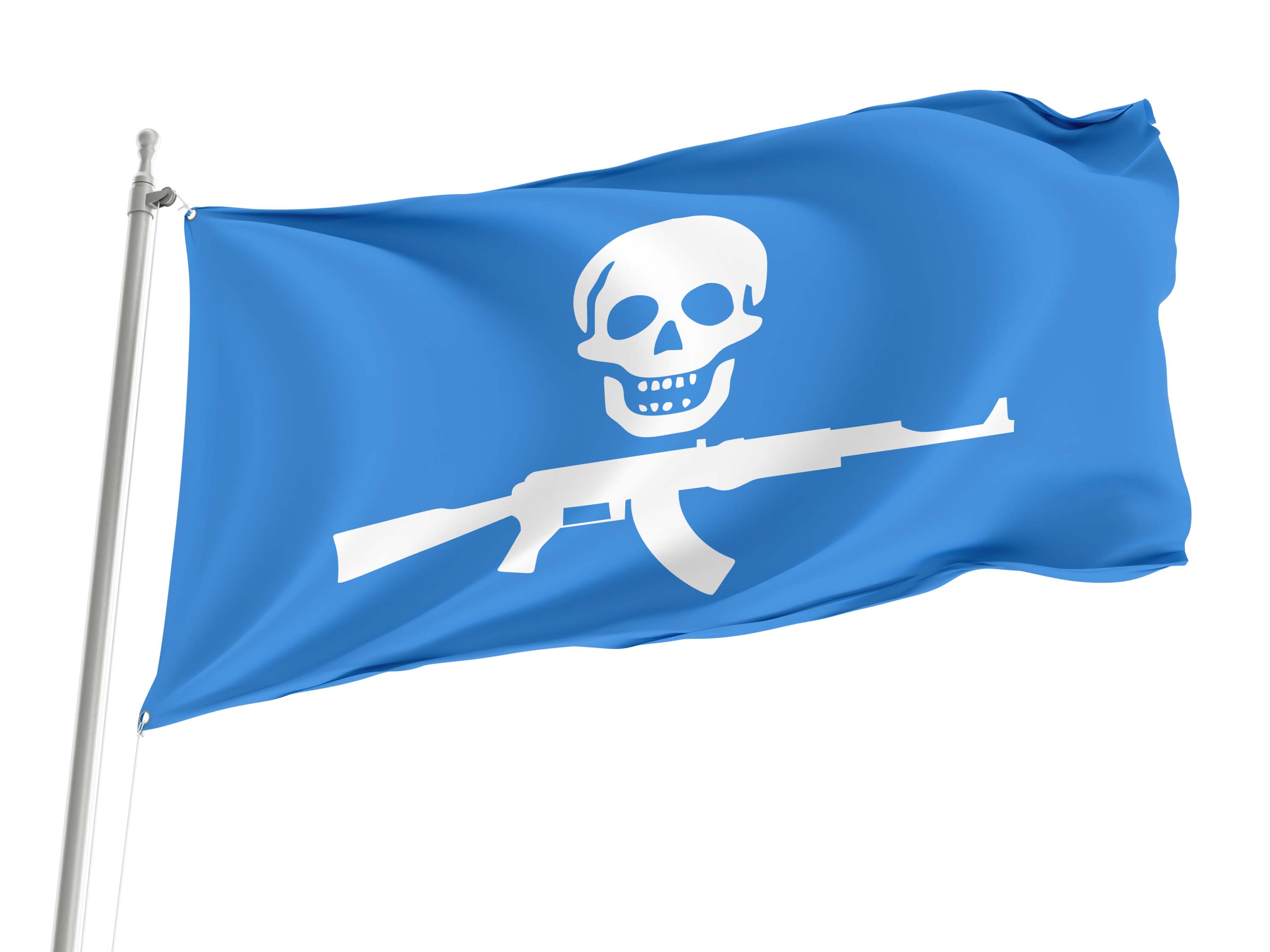 Somali Pirates Blue Flag for Indoor & Outdoor Use