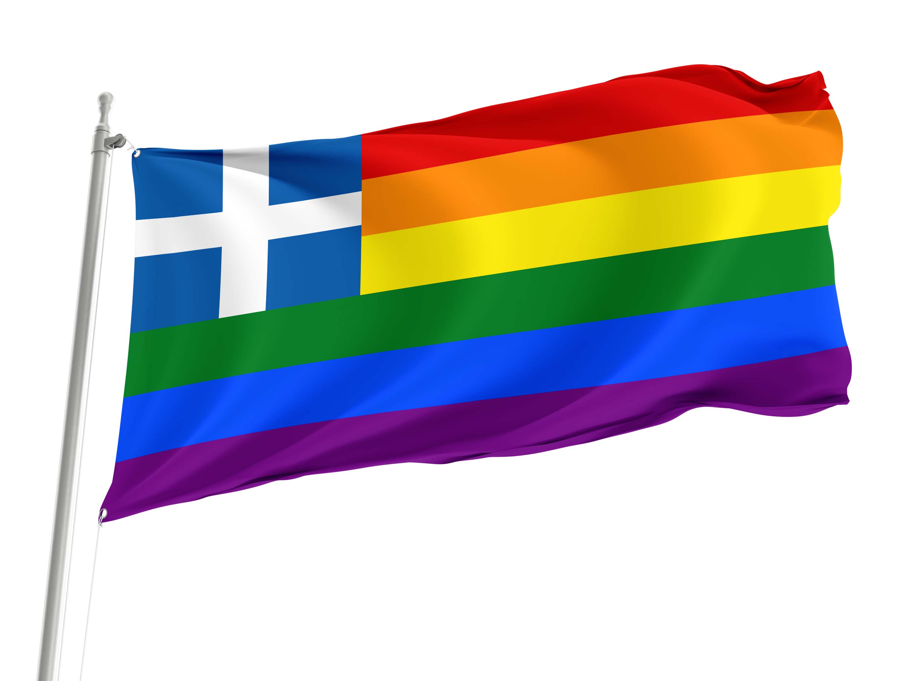 LGBTQ+ Greek Pride Flag for Indoor & Outdoor Use