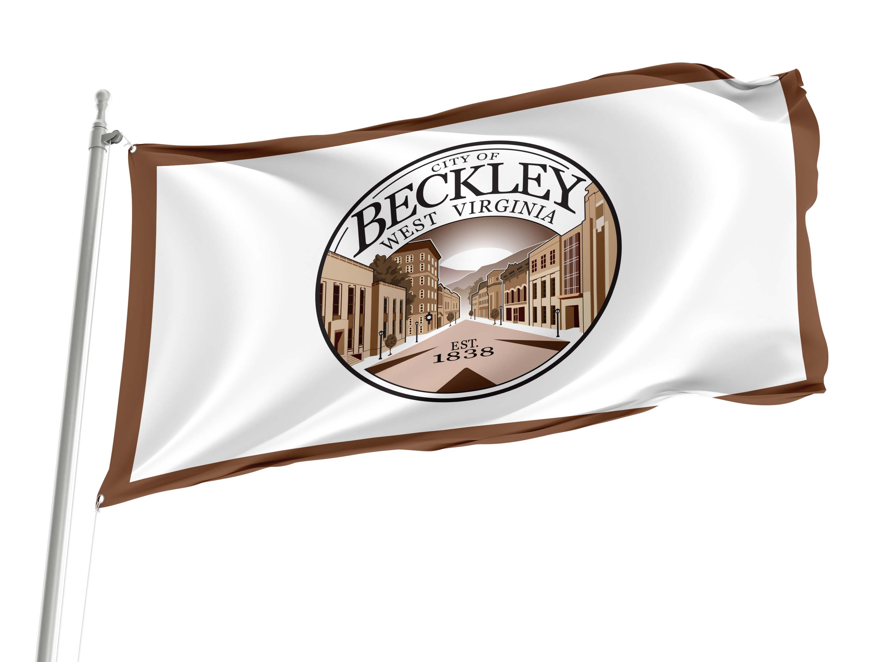 Beckley City 1838 West Virginia Flag for Indoor & Outdoor Use