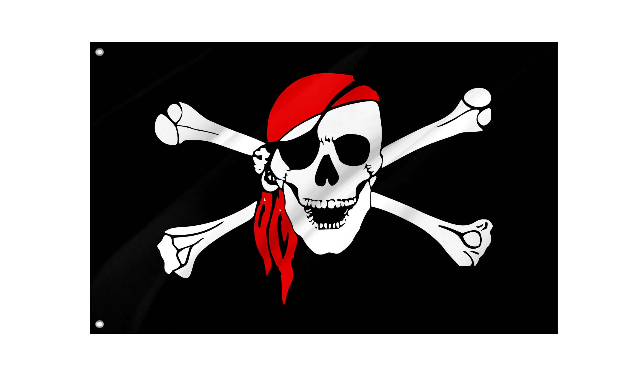 Jolly Roger With Red Bandana Flag for Indoor & Outdoor Use