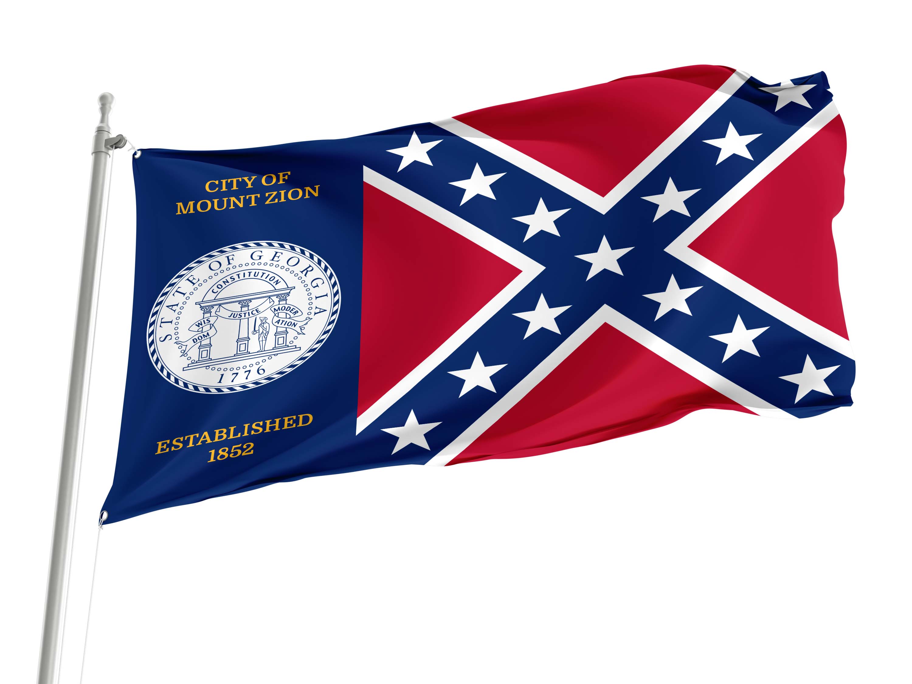 Mount Zion City Est. 1852 Flag for Indoor & Outdoor Use