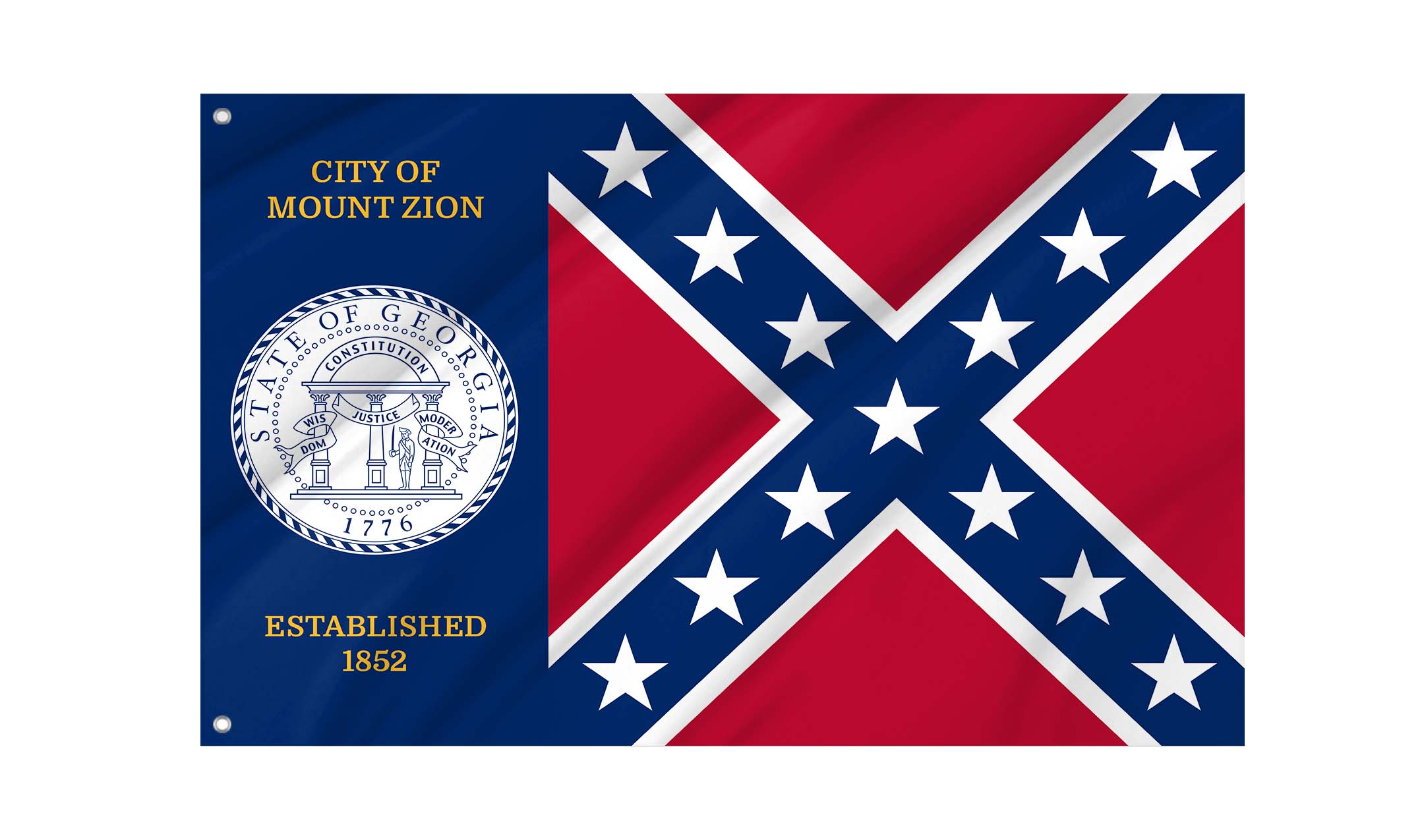 Mount Zion City Est. 1852 Flag for Indoor & Outdoor Use