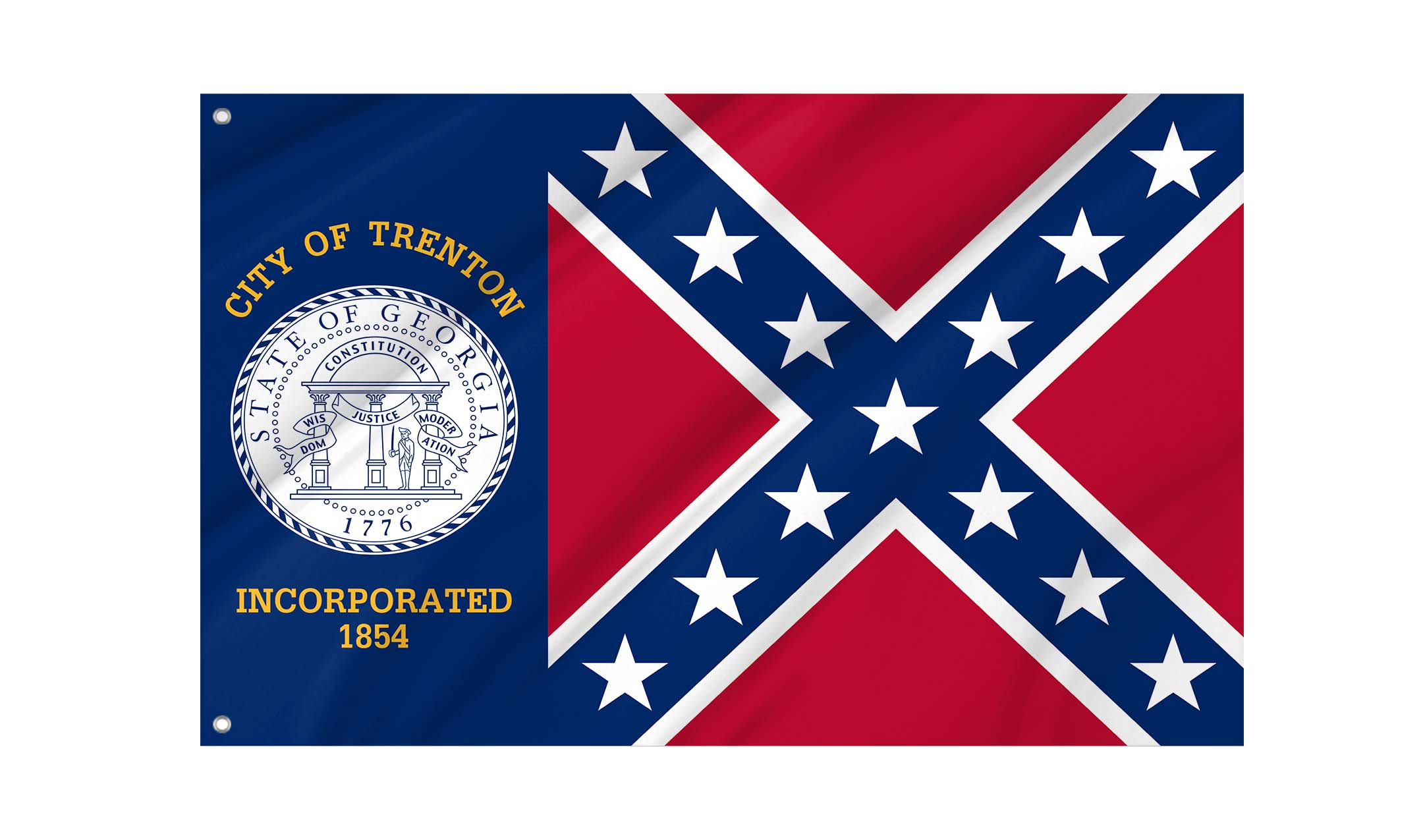 Trenton City Incorporated 1854 Flag for Indoor & Outdoor Use
