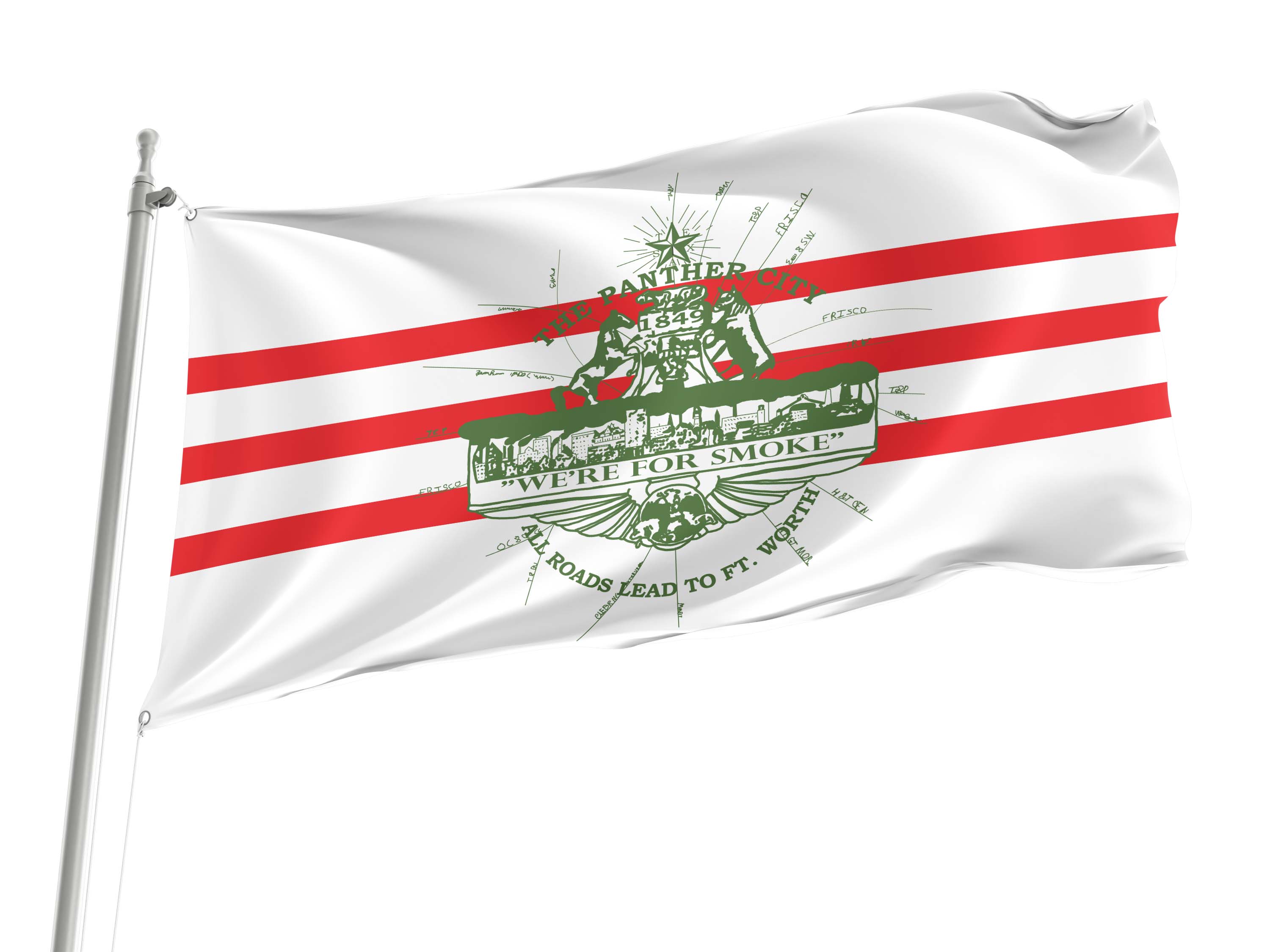 Fort Worth 1912-1968, Texas  Flag for Indoor & Outdoor Use