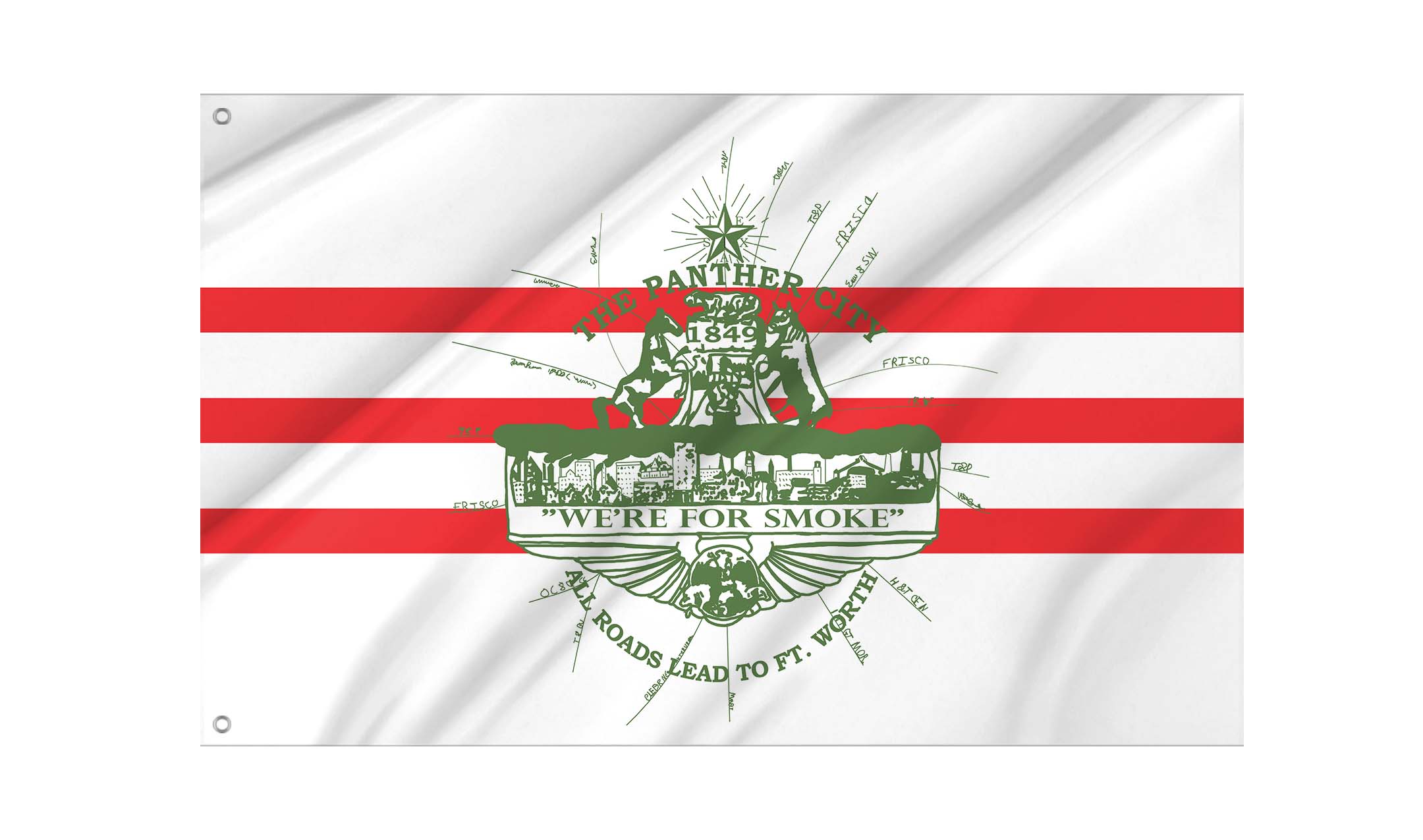 Fort Worth 1912-1968, Texas Flag for Indoor & Outdoor Use