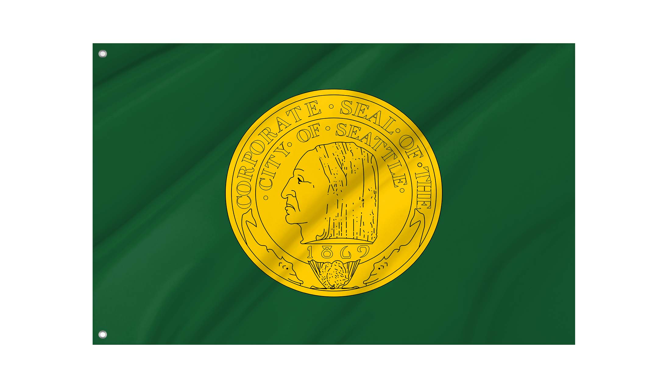 Seattle 1943 to after 1963, Washington Flag for Indoor & Outdoor Use