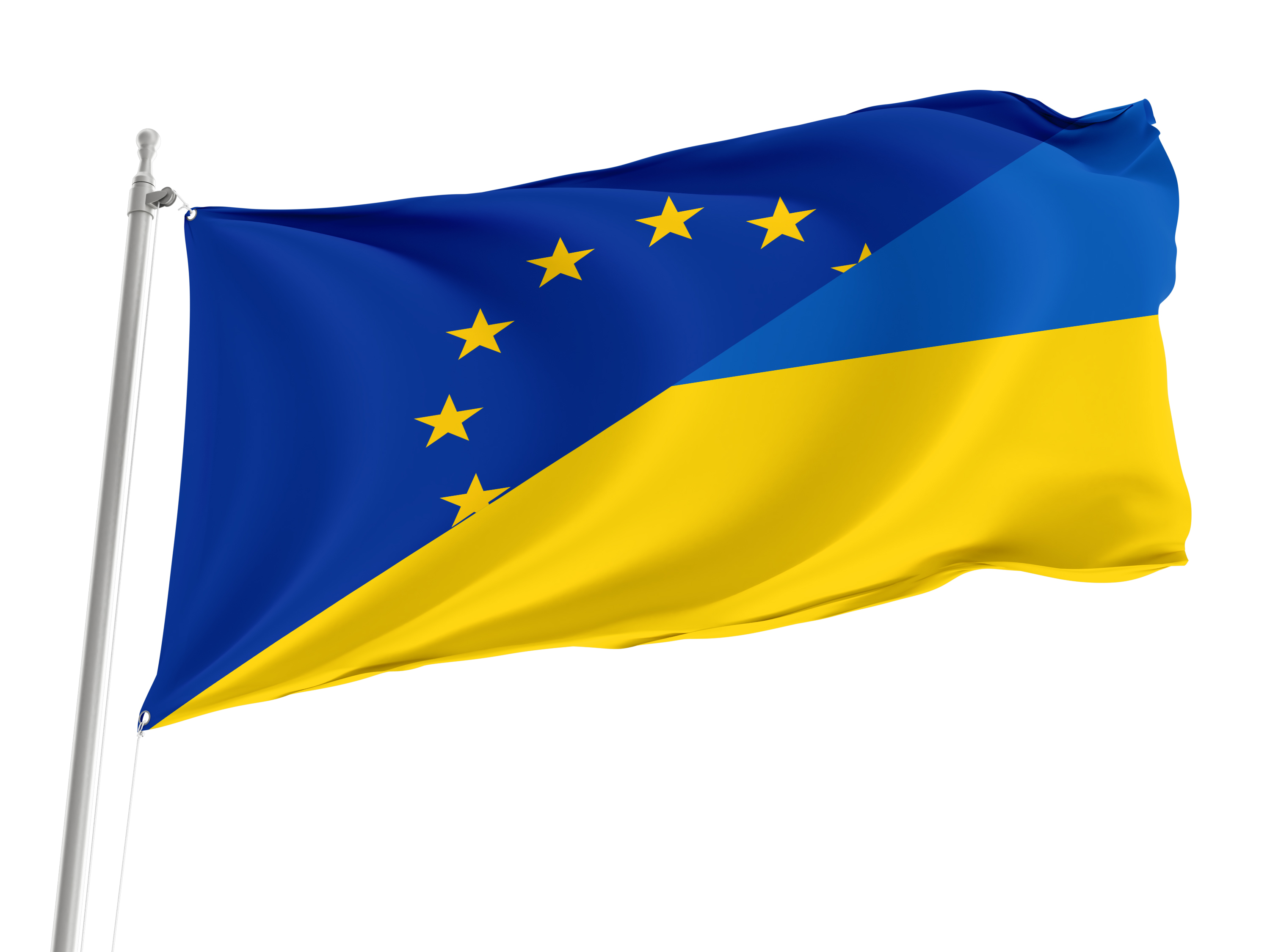 Europe and Ukraine Friendship Flag for Indoor & Outdoor Use