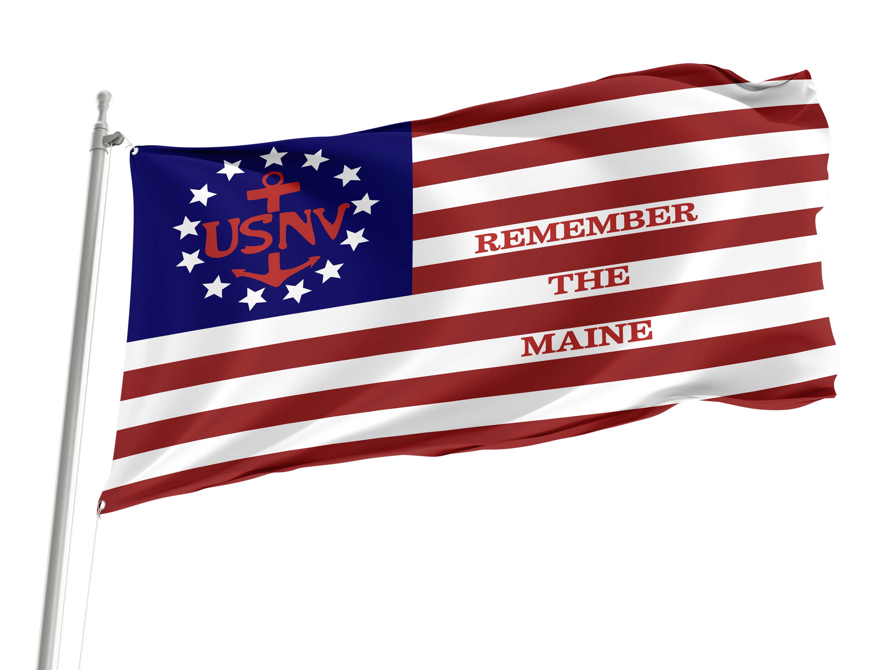 United States Navy 1898, REMEMBER THE MANIE Flag for Indoor & Outdoor Use