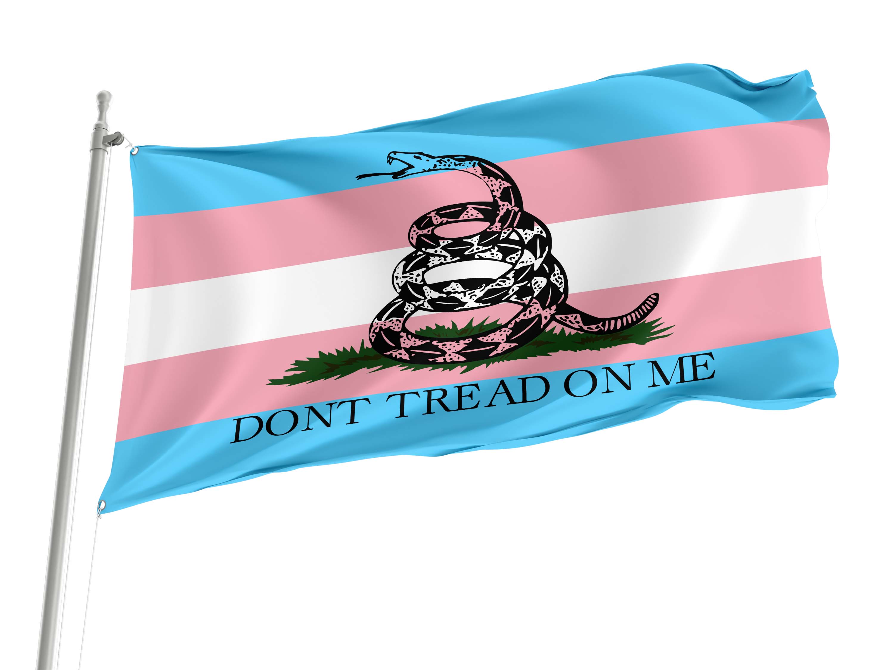 Trans Gadsden Flag for Indoor & Outdoor Use