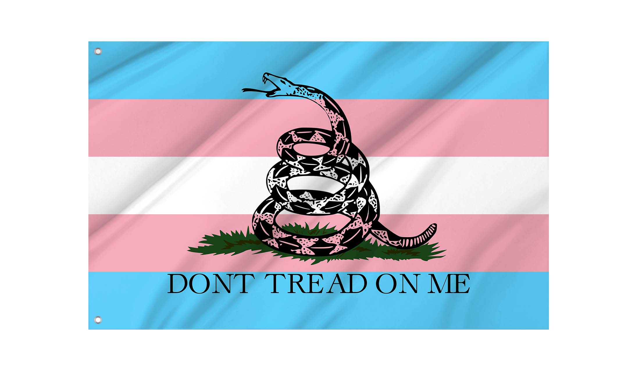 Trans Gadsden Flag for Indoor & Outdoor Use