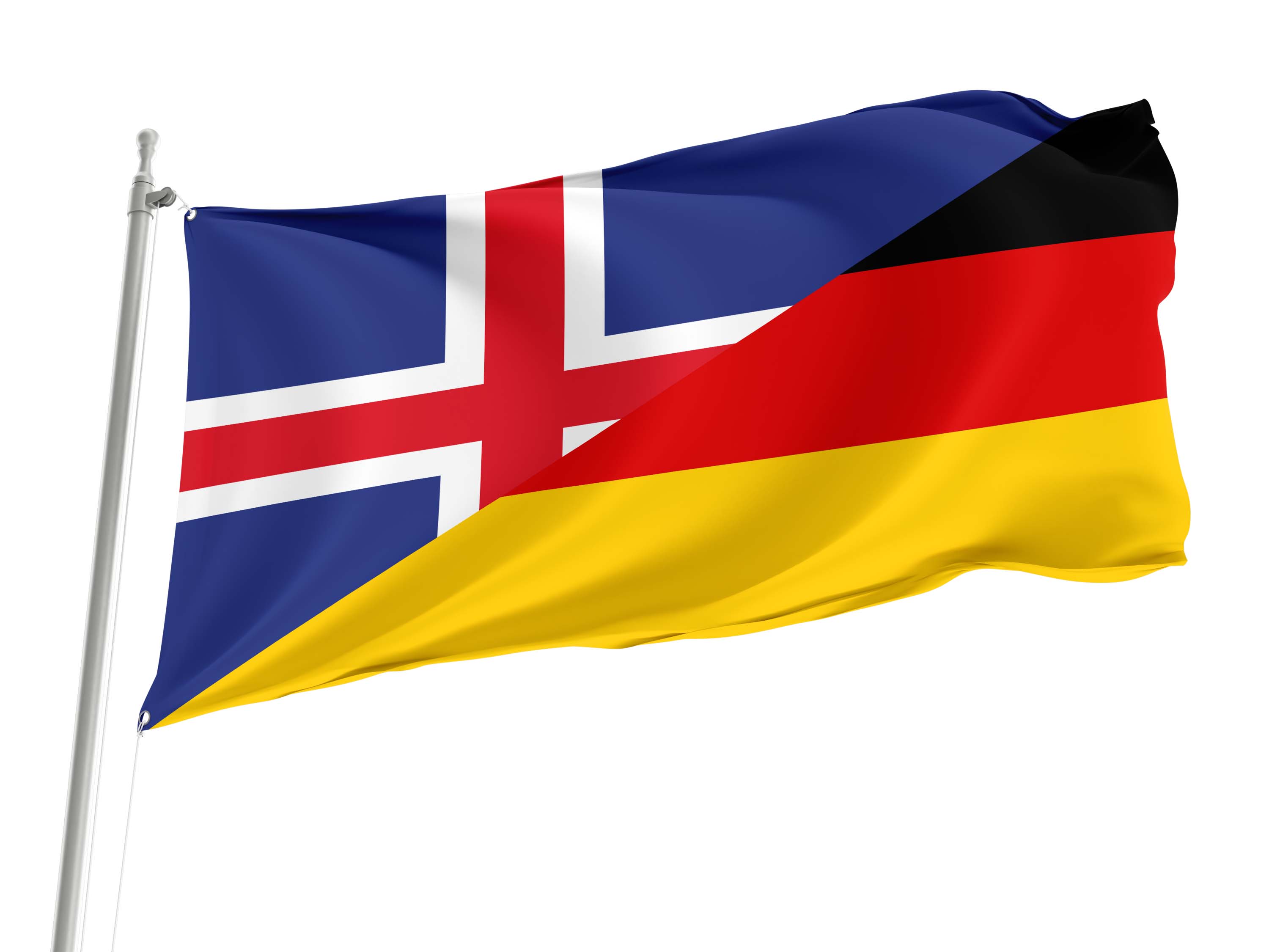 Iceland - Germany Friendship Flag for Indoor & Outdoor Use