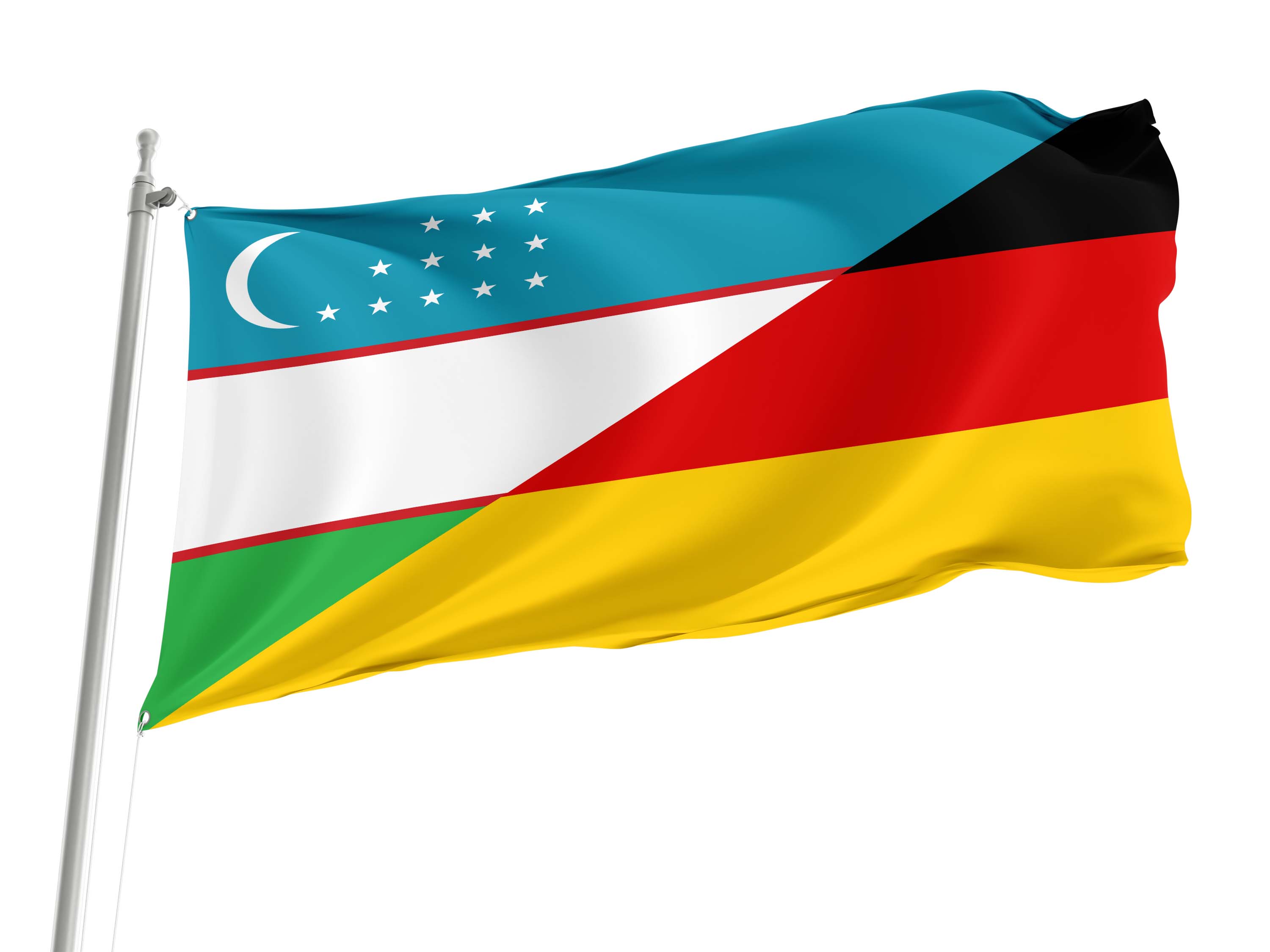 Uzbekistan - Germany Friendship Flag for Indoor & Outdoor Use
