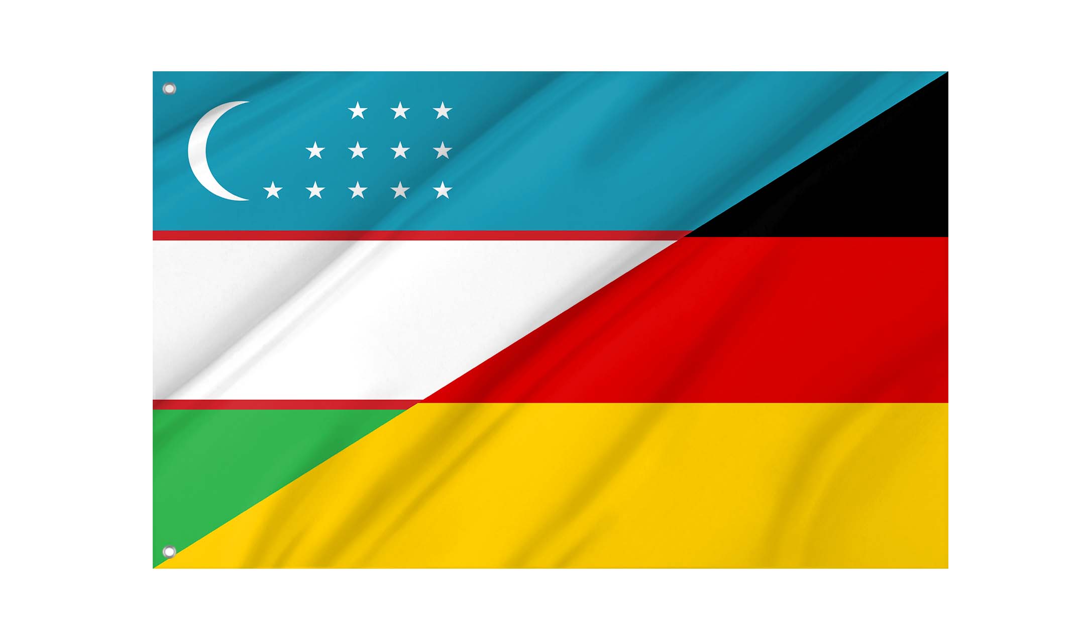 Uzbekistan - Germany Friendship Flag for Indoor & Outdoor Use