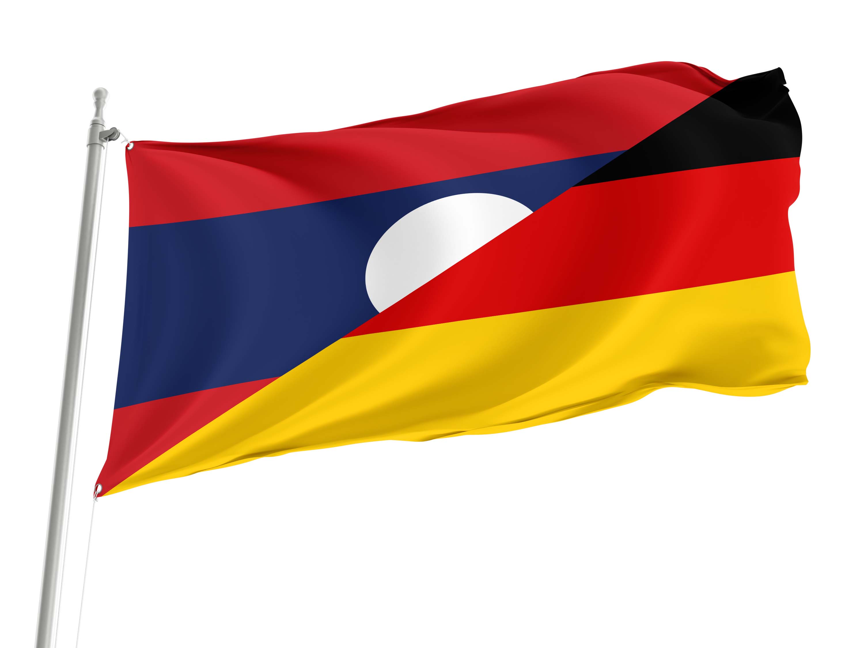 Laos - Germany Friendship Flag for Indoor & Outdoor Use