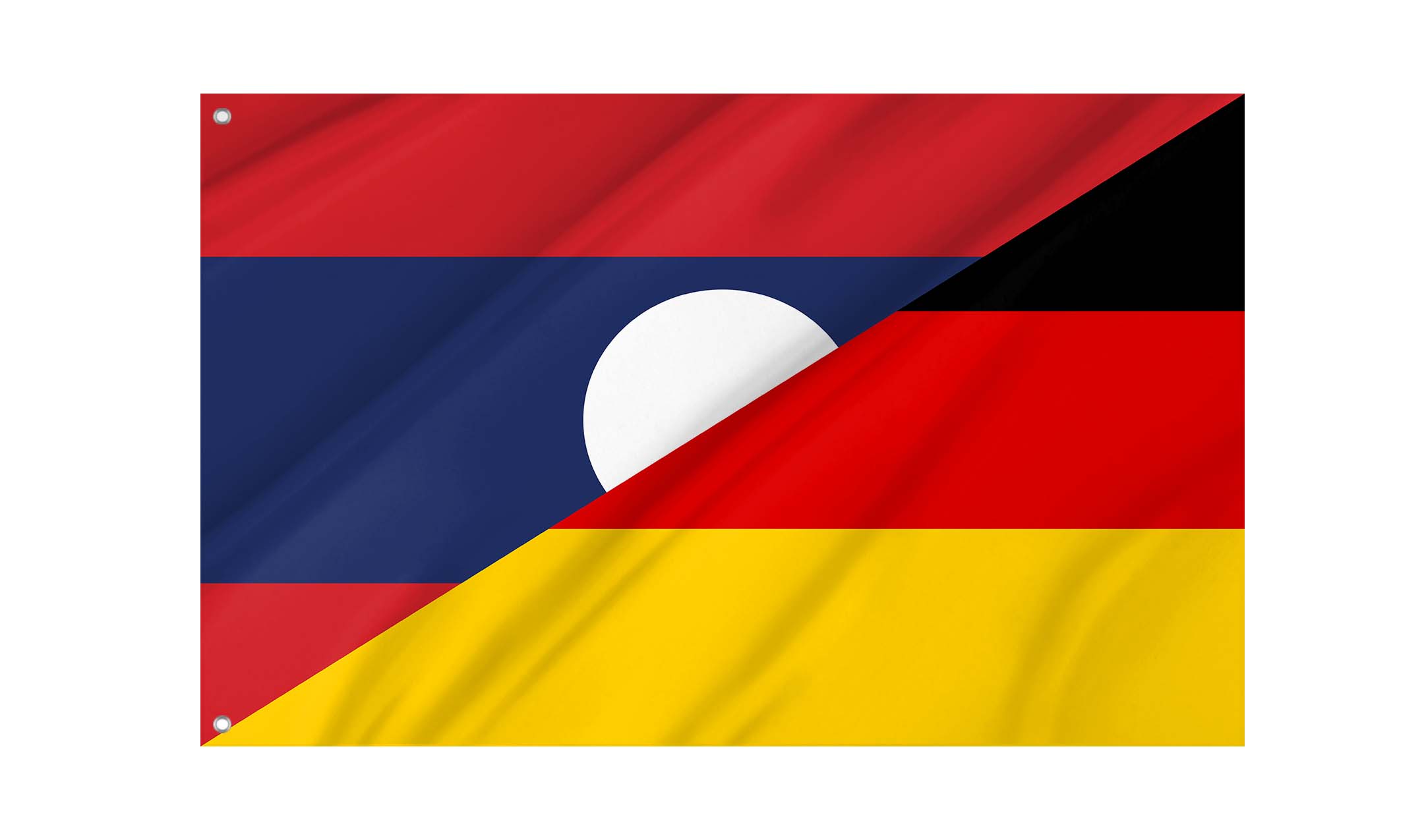 Laos - Germany Friendship Flag for Indoor & Outdoor Use