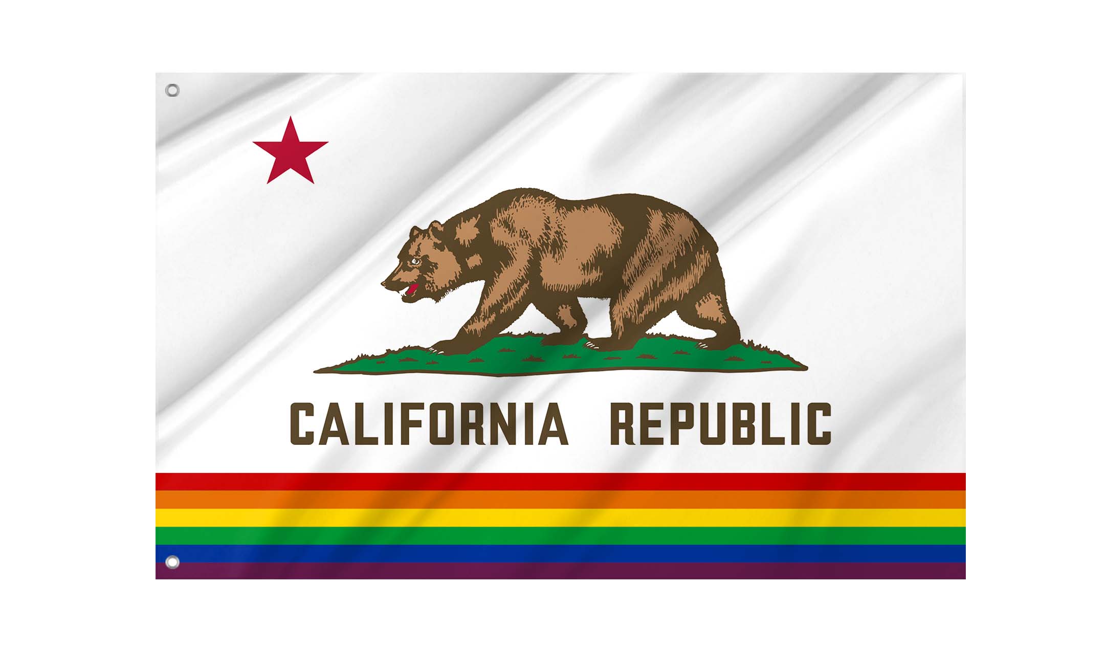 California Rainbow Flag for Indoor & Outdoor Use