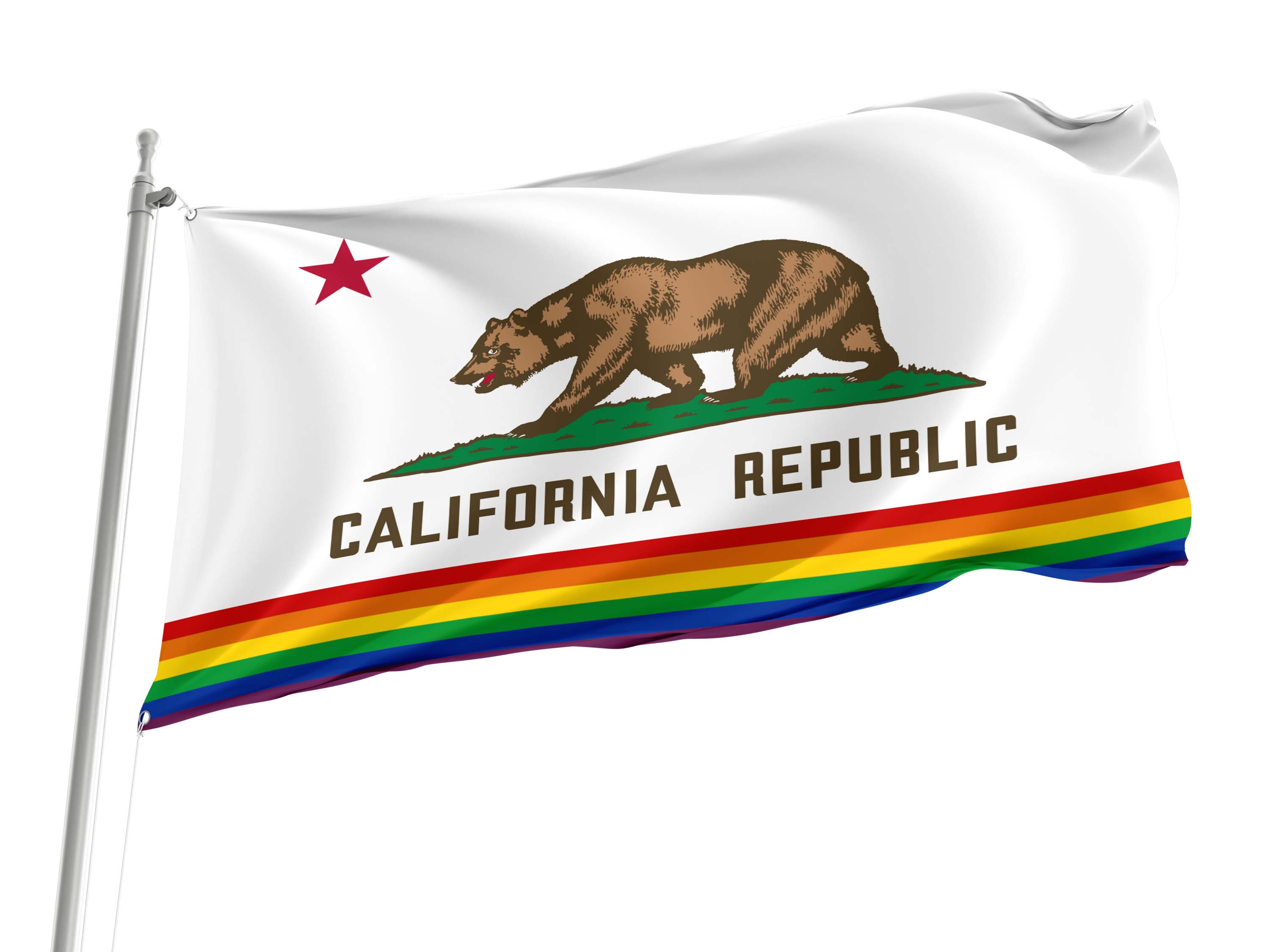 California Rainbow Flag for Indoor & Outdoor Use