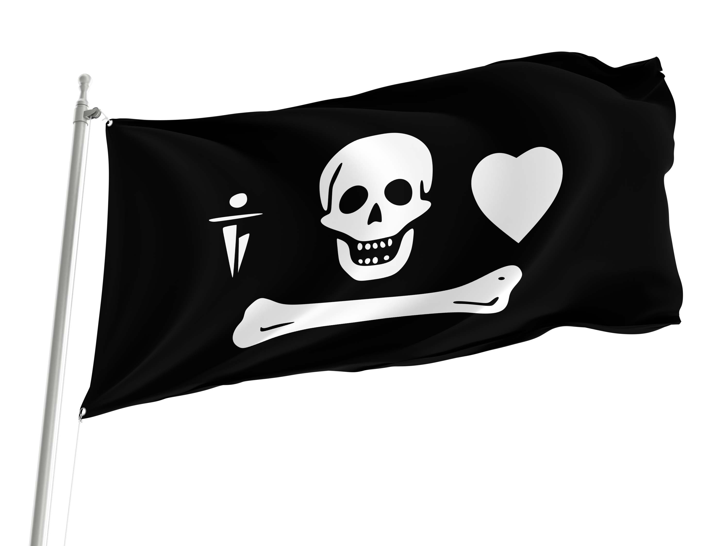 Stede Bonnet Jolly Roger Flag for Indoor & Outdoor Use