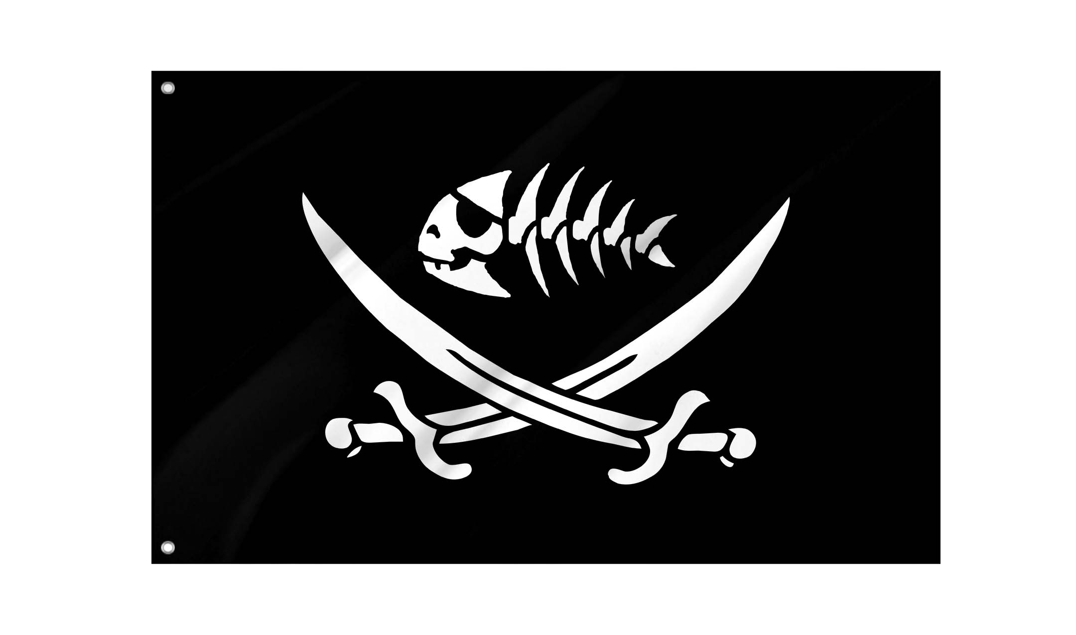 Pirate Fish Flag with Swords for Indoor & Outdoor Use