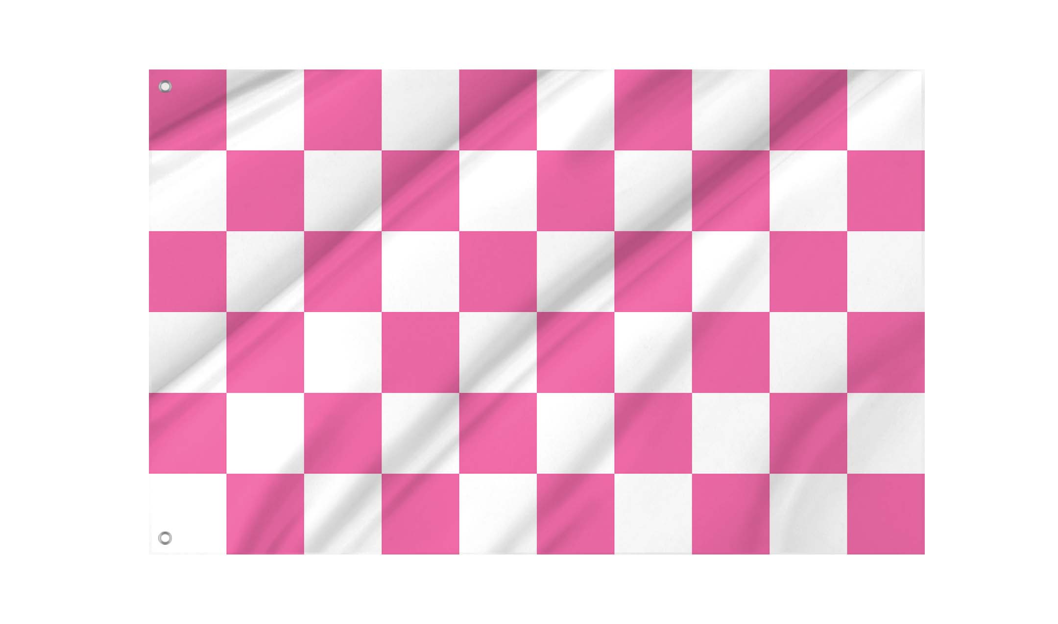 Pink and White Check Flag for Indoor & Outdoor Use