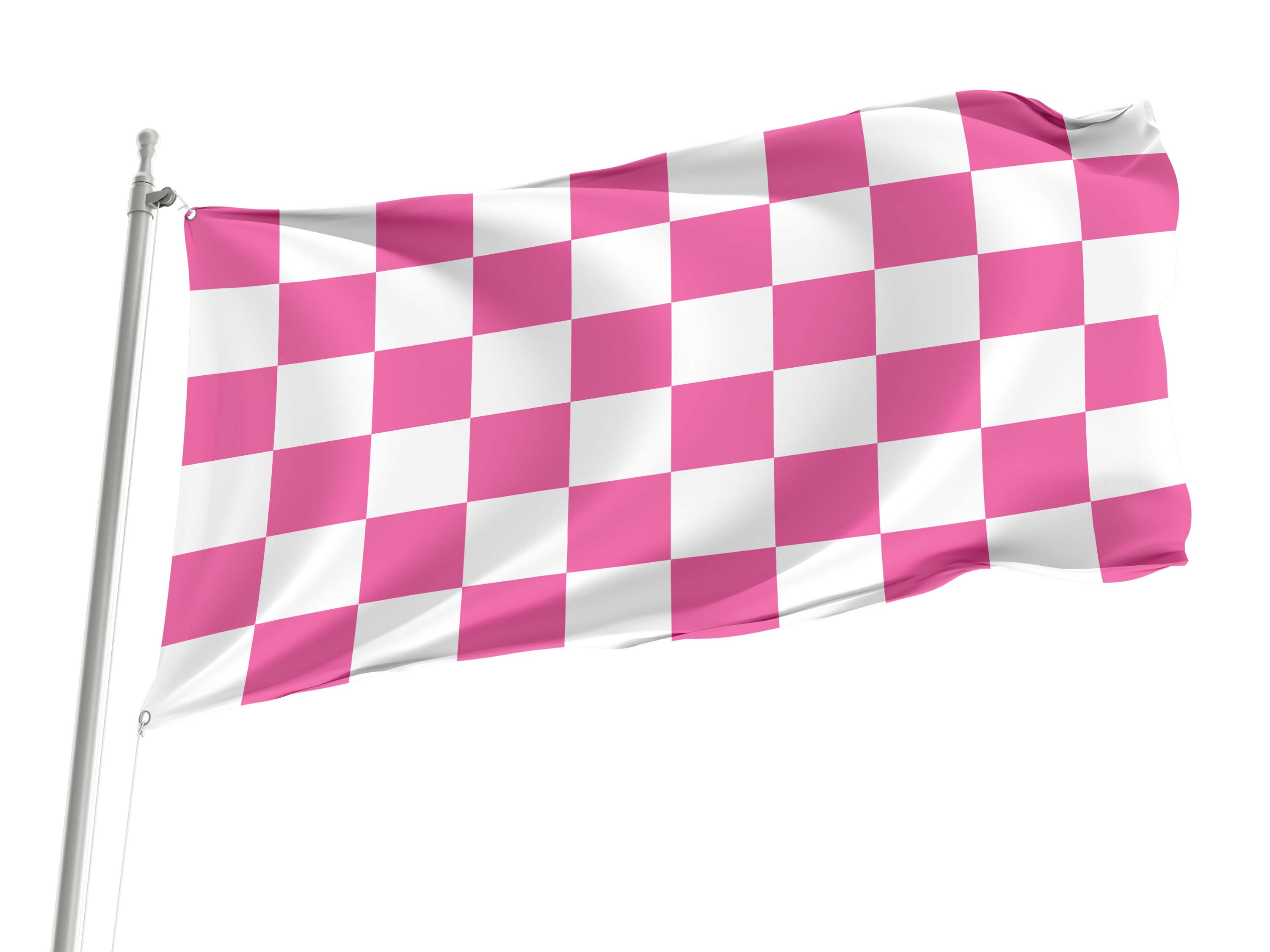 Pink and White Check Flag for Indoor & Outdoor Use