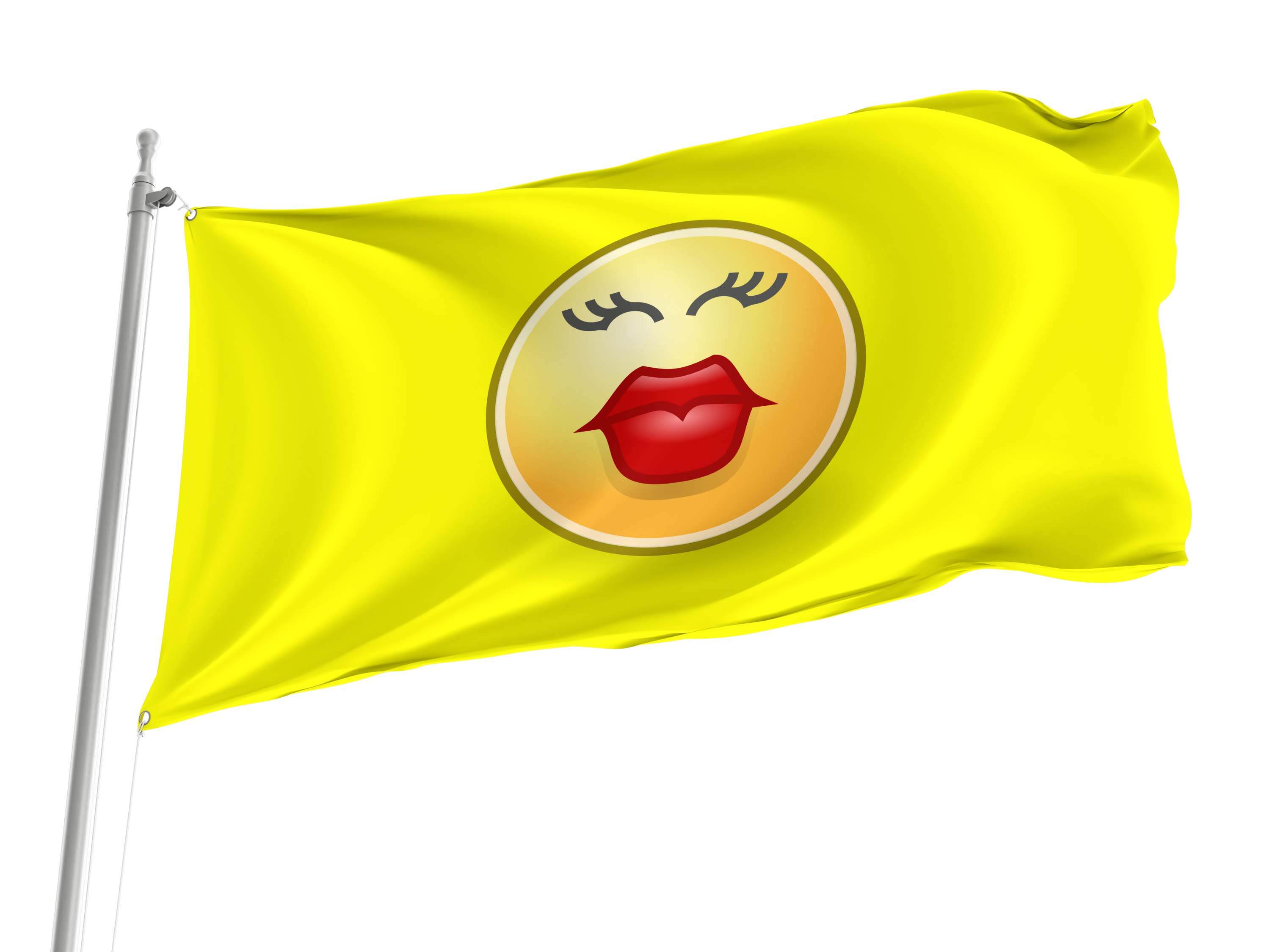Kissing Face Emoji Flag for Indoor & Outdoor Use