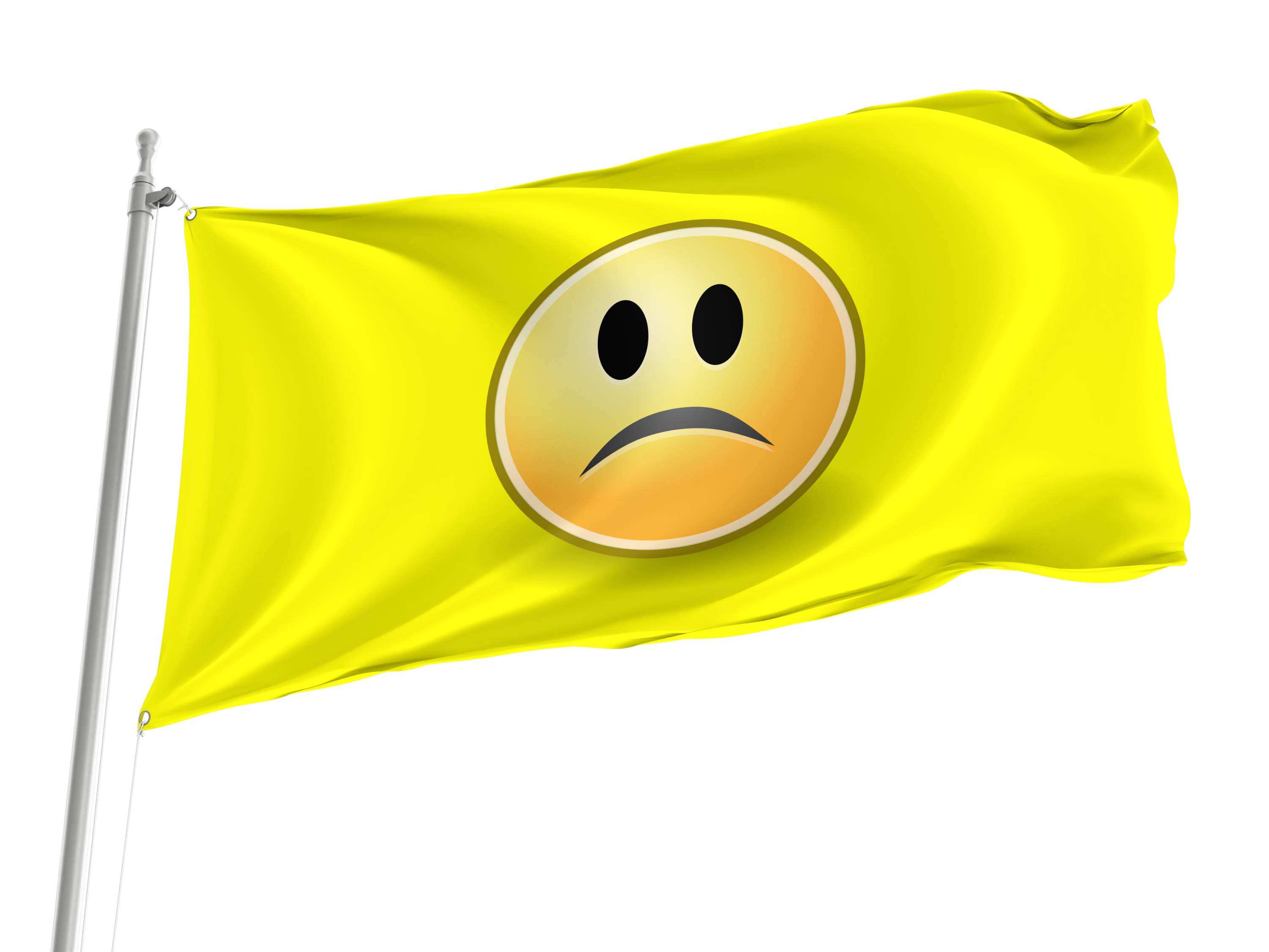 Sad Face Emoji Flag for Indoor & Outdoor Use