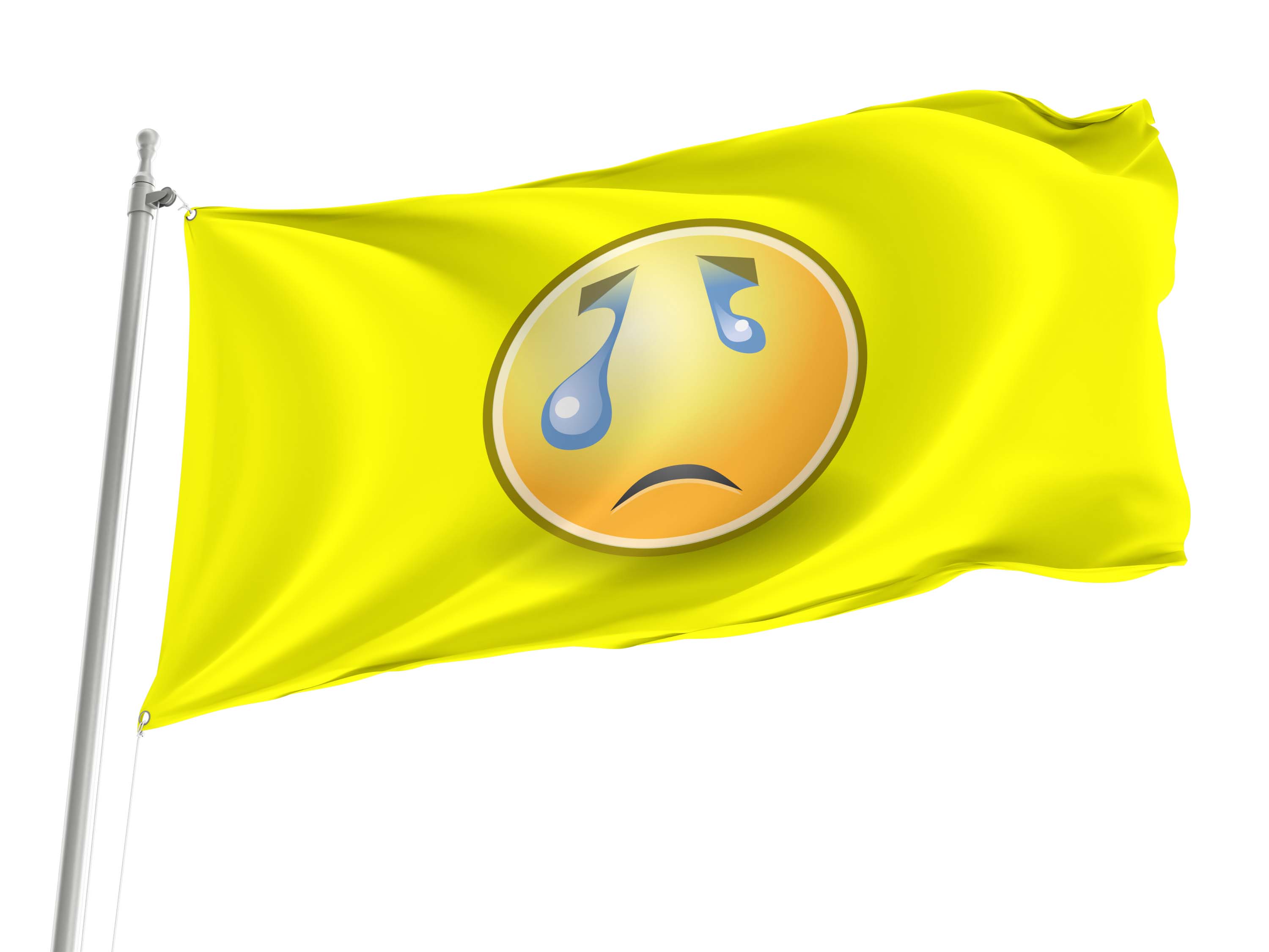 Crying Face Emoji Flag for Indoor & Outdoor Use