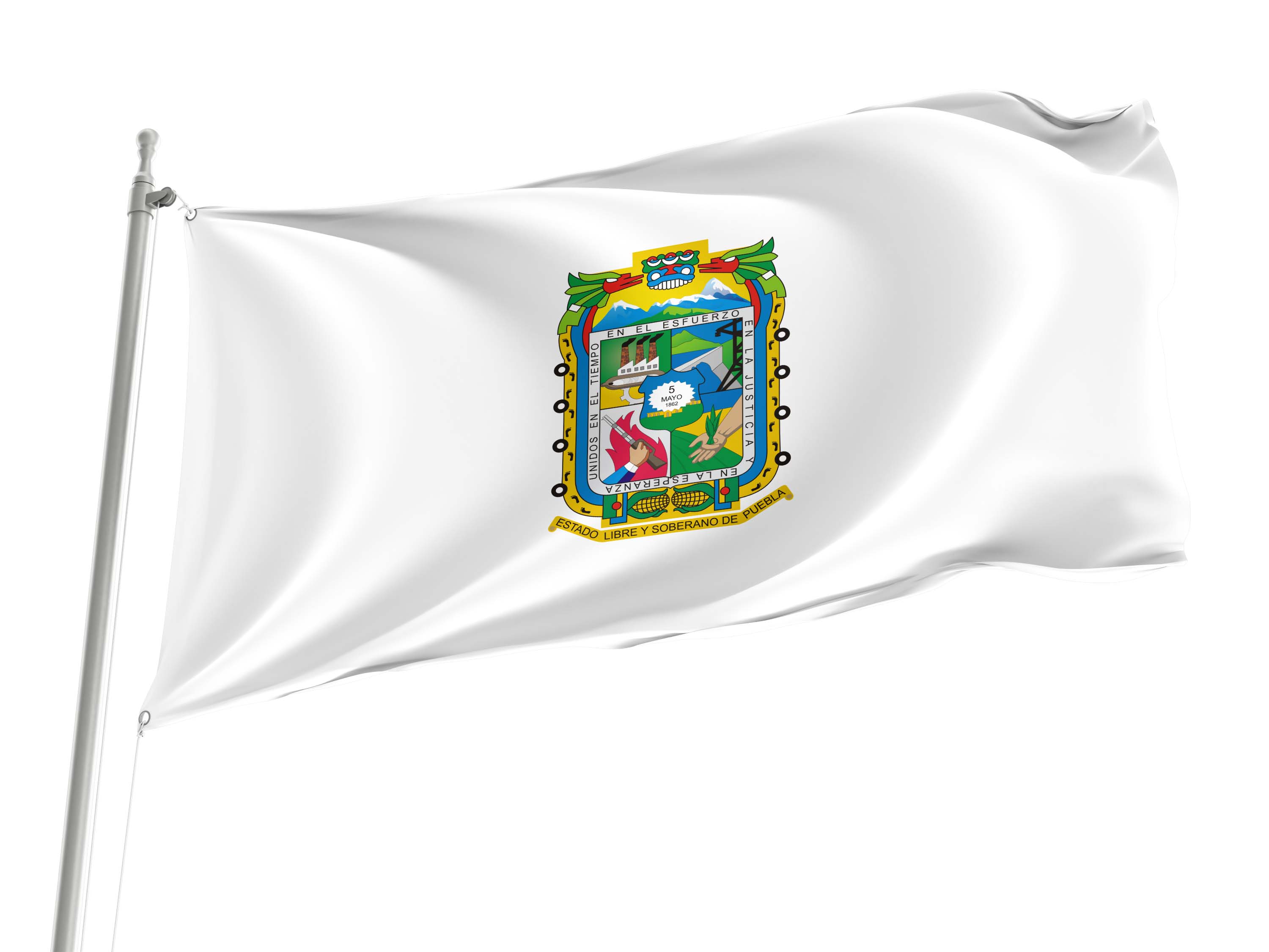 Puebla State Flag for Indoor & Outdoor Use