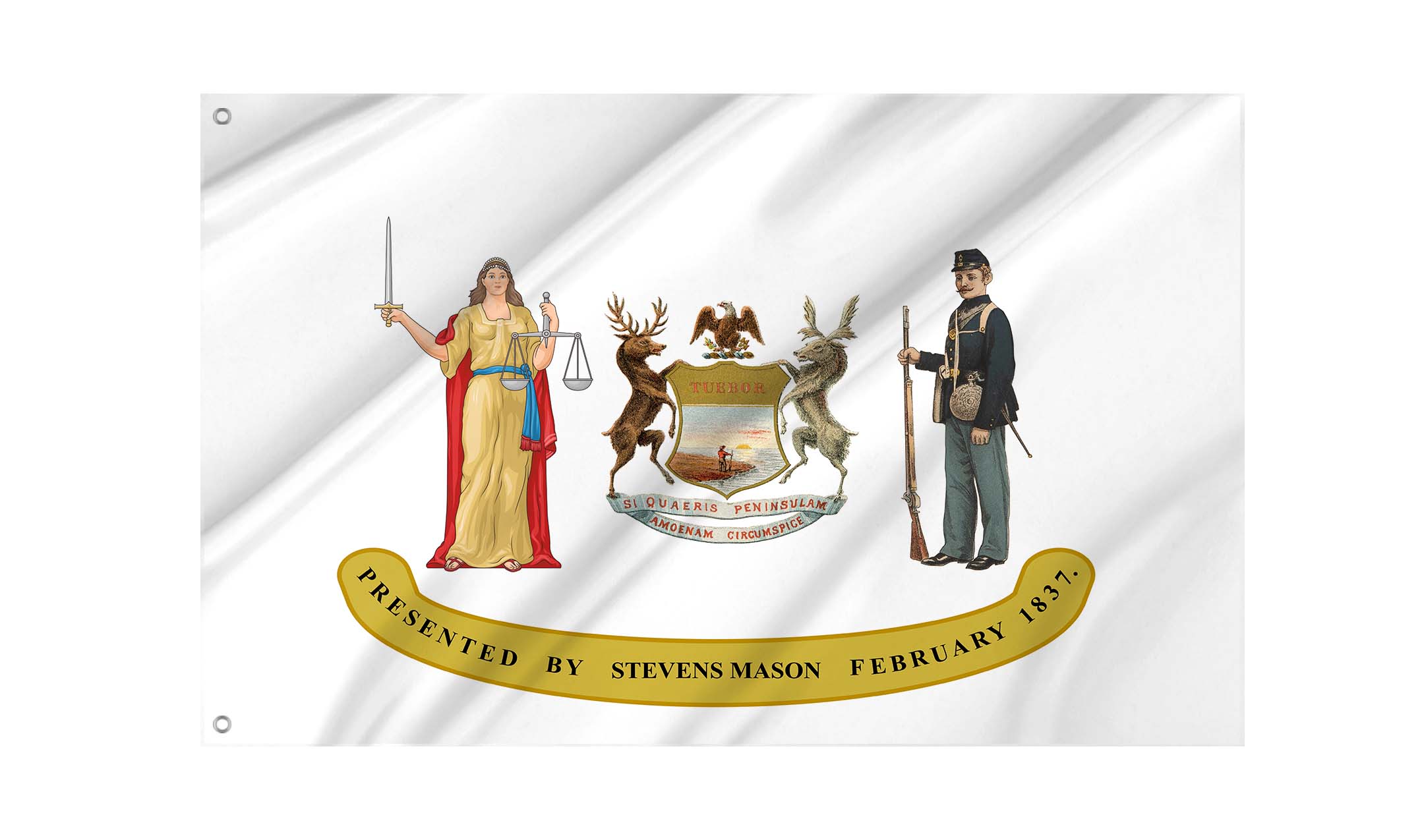 Michigan Obverse 1837-1865 Flag for Indoor & Outdoor Use
